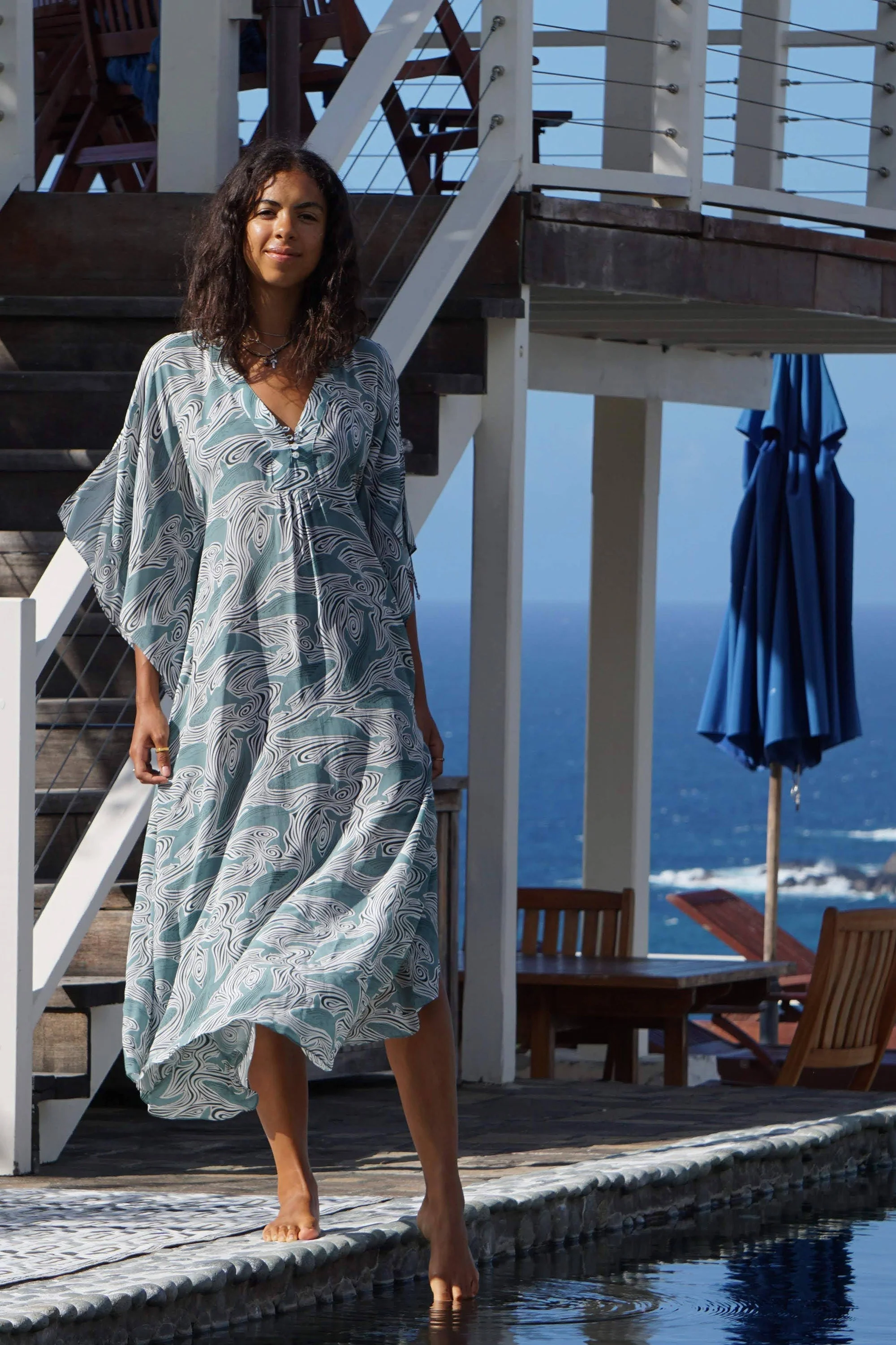 Silk Jenlee Kaftan WHALE - Image 5