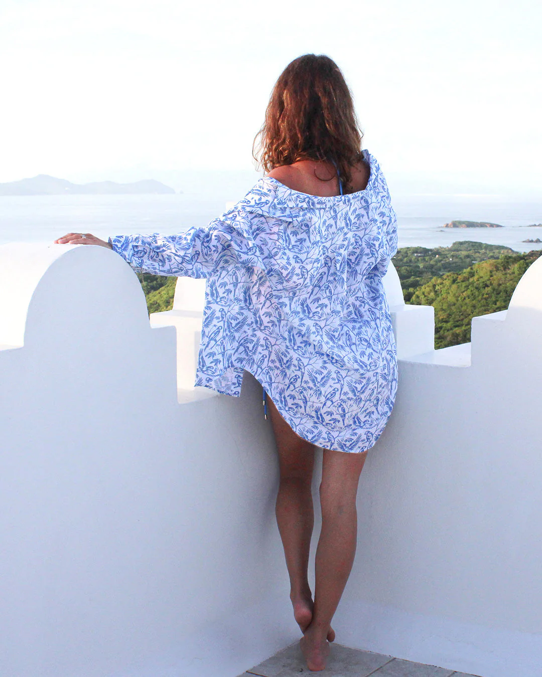 Linen Anastasia Shirt PARROT - Image 6