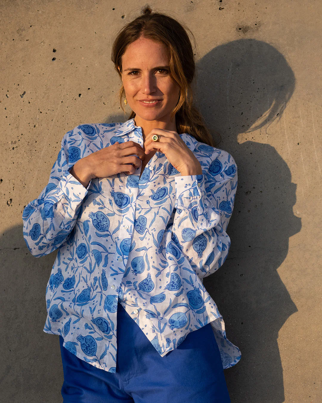 Linen Anastasia Shirt POMEGRANATE - Image 7