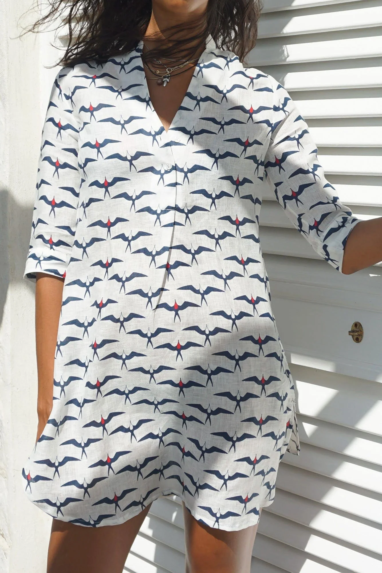 Linen Decima Dress FRIGATE BIRD - Image 3