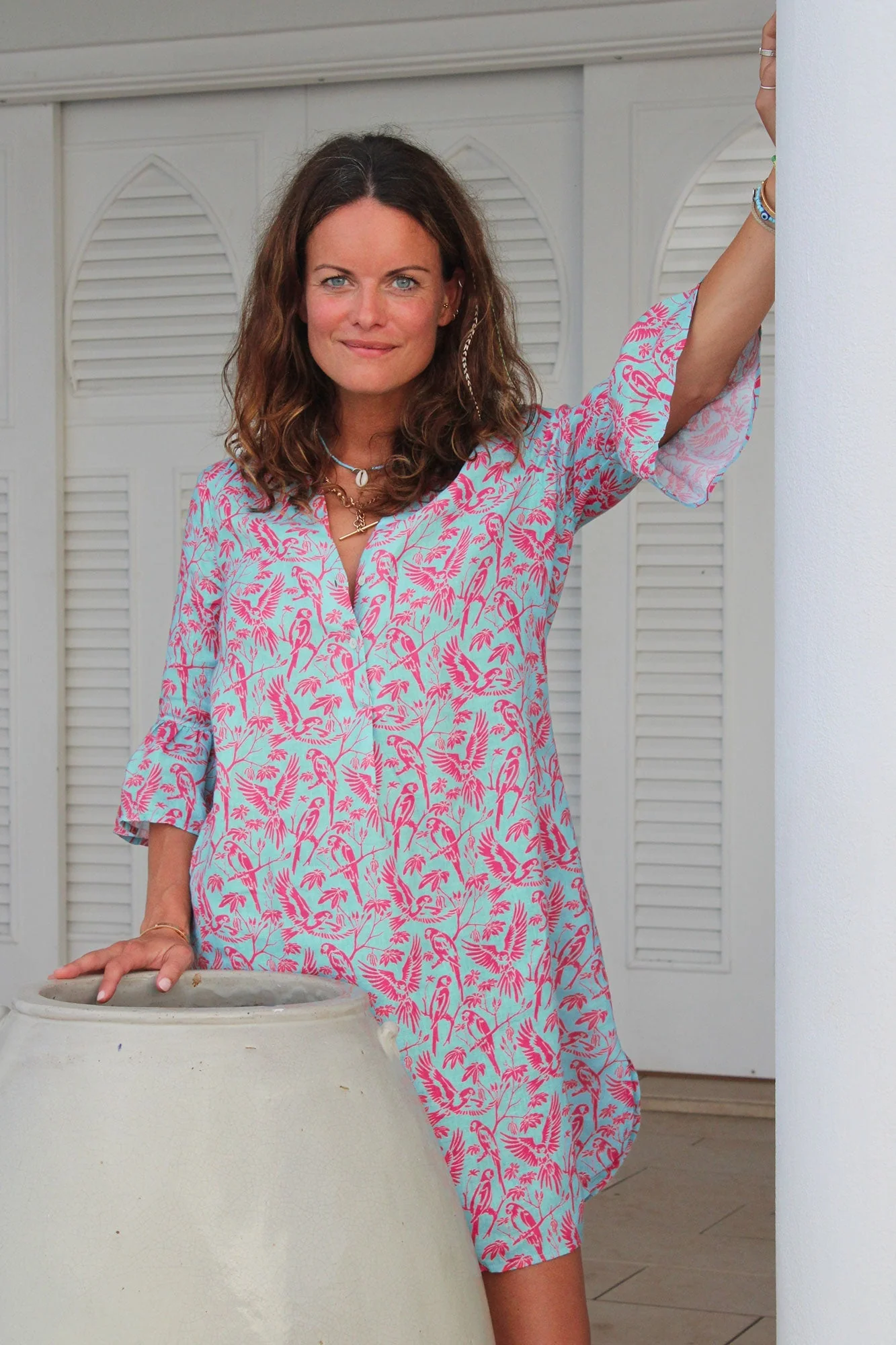 Linen Decima Dress PARROT - Image 9