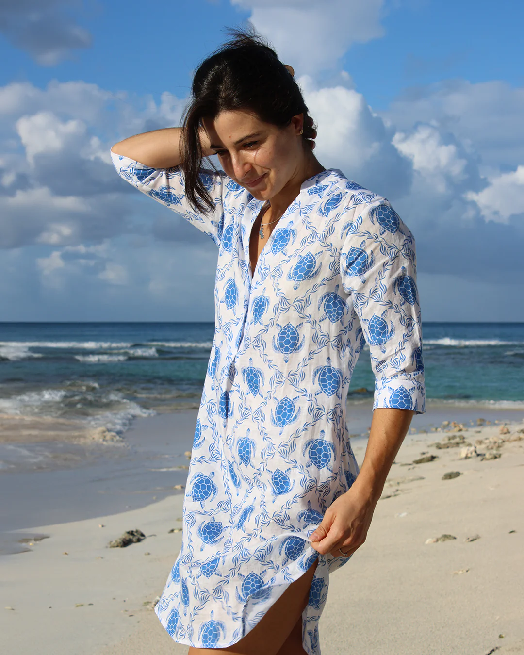 Linen Decima Dress TURTLE TRELLIS - Image 4