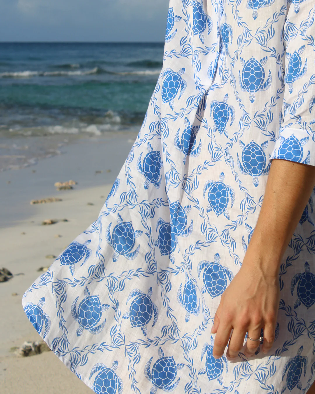 Linen Decima Dress TURTLE TRELLIS - Image 5