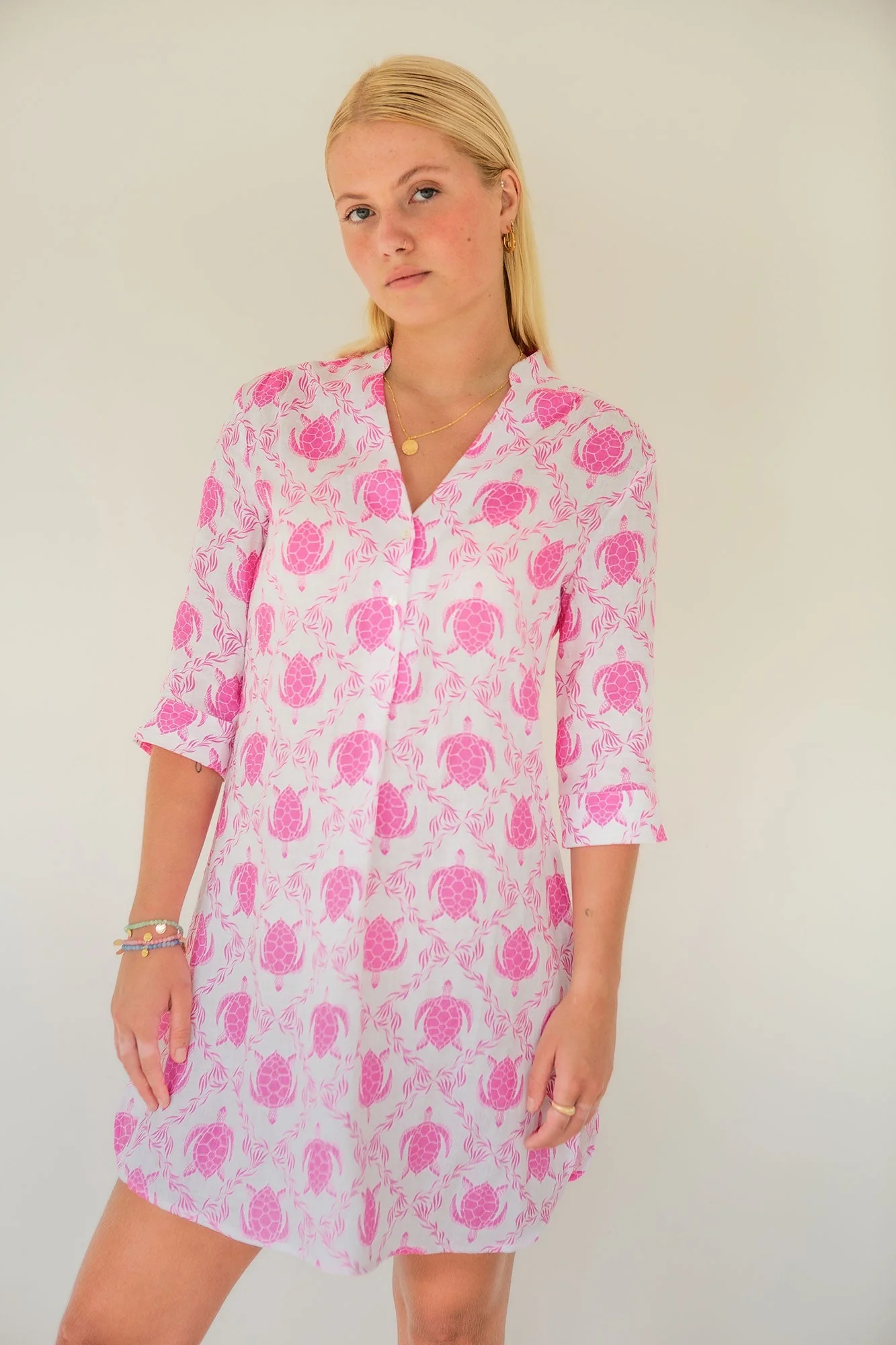 Linen Decima Dress TURTLE TRELLIS - Image 6