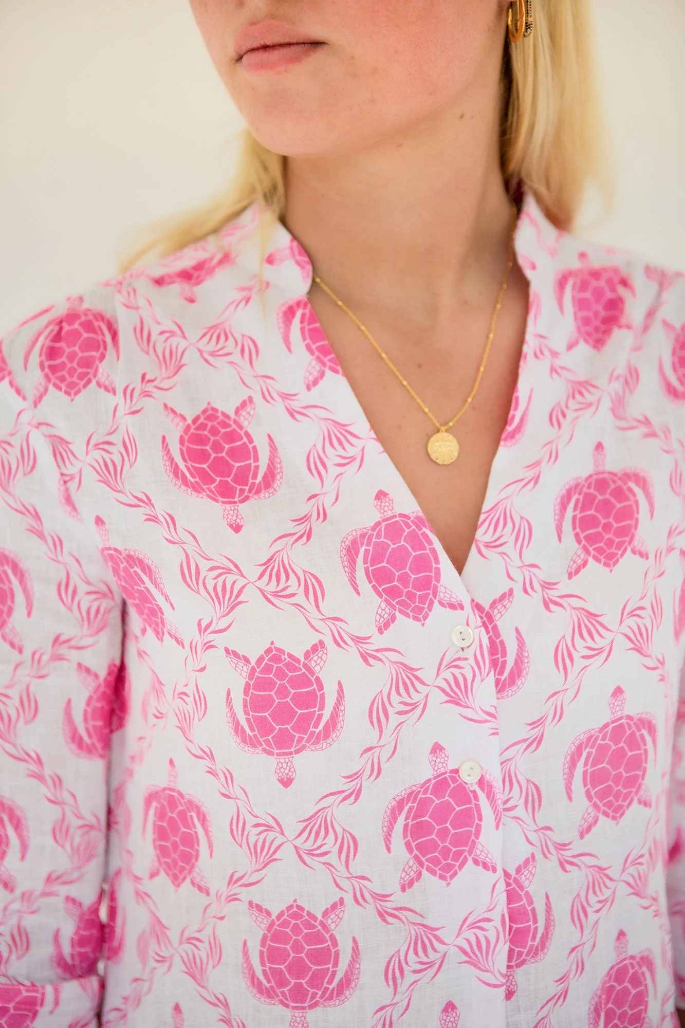 Linen Decima Dress TURTLE TRELLIS - Image 7