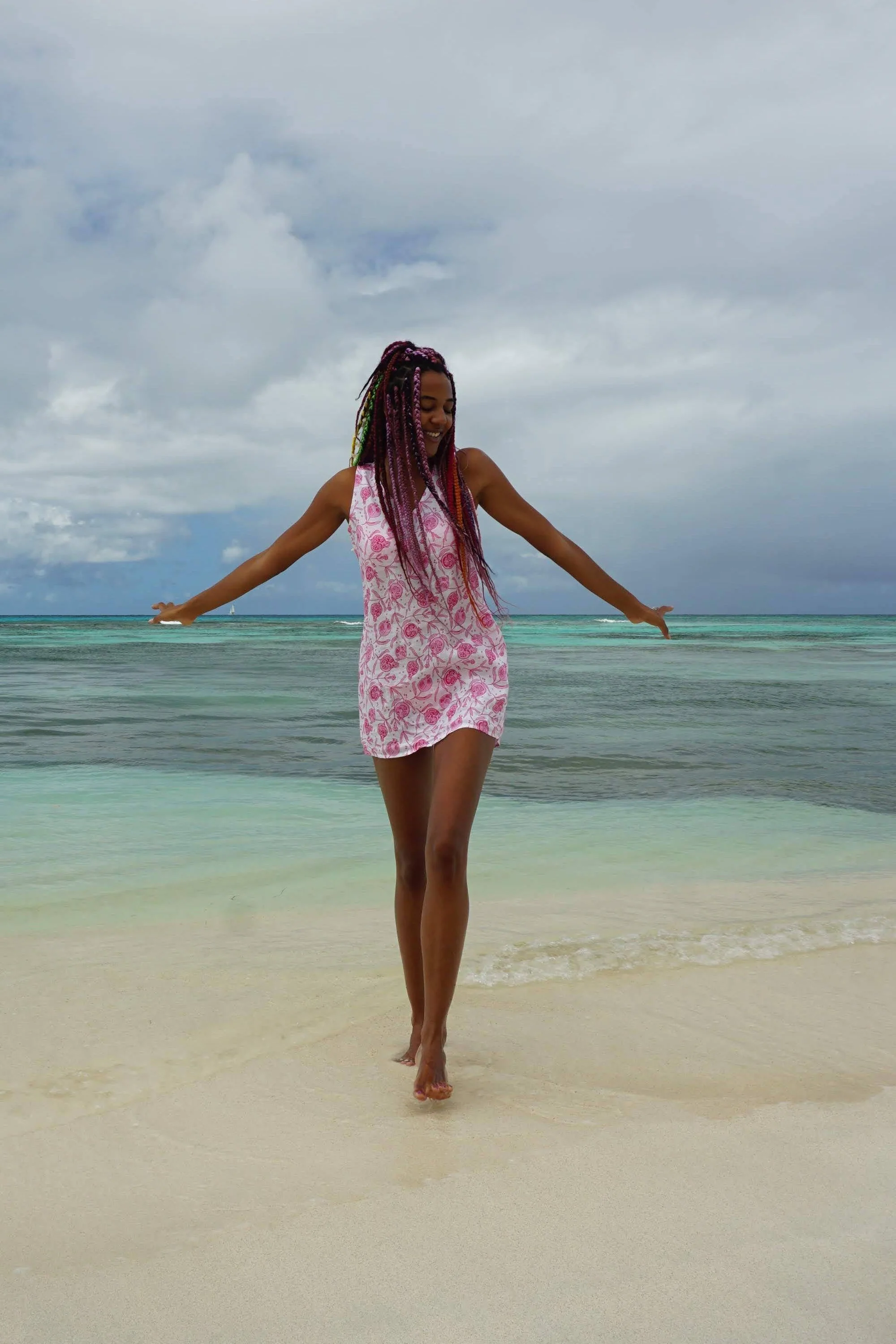 Linen Henny Dress POMEGRANATE - Image 8