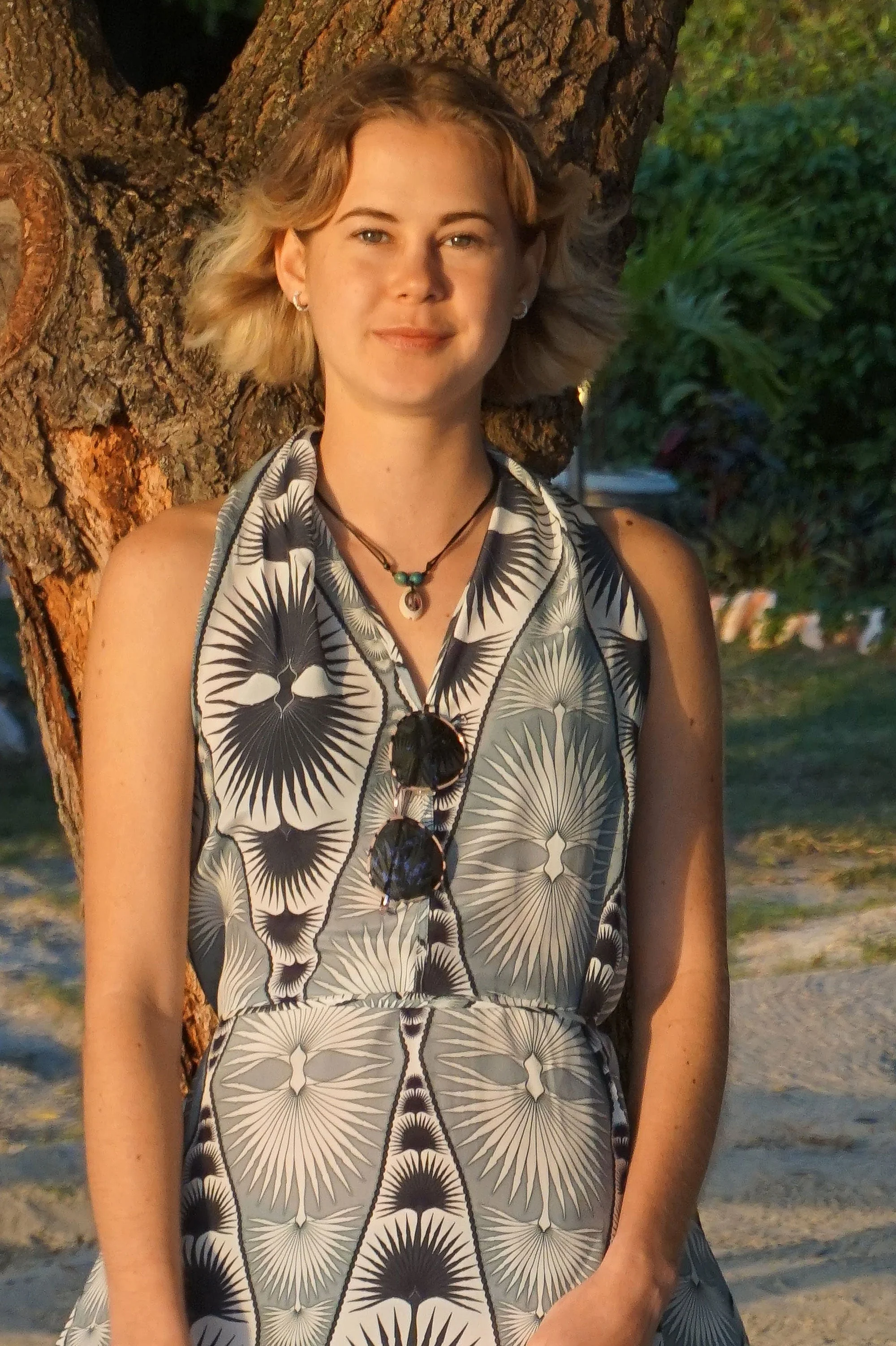 Silk Jemima Dress FAN PALM REPEAT - Image 6