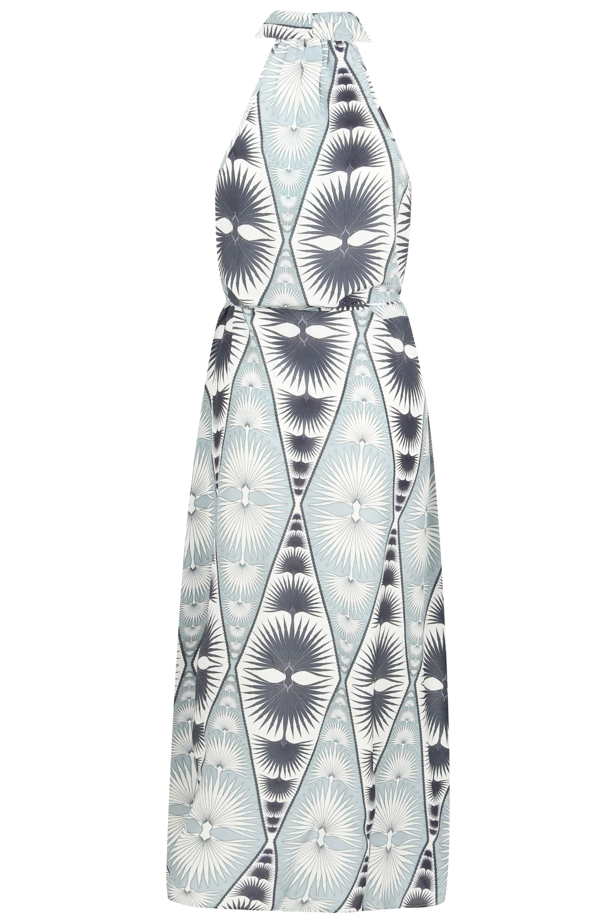 Silk Jemima Dress FAN PALM REPEAT - Image 8