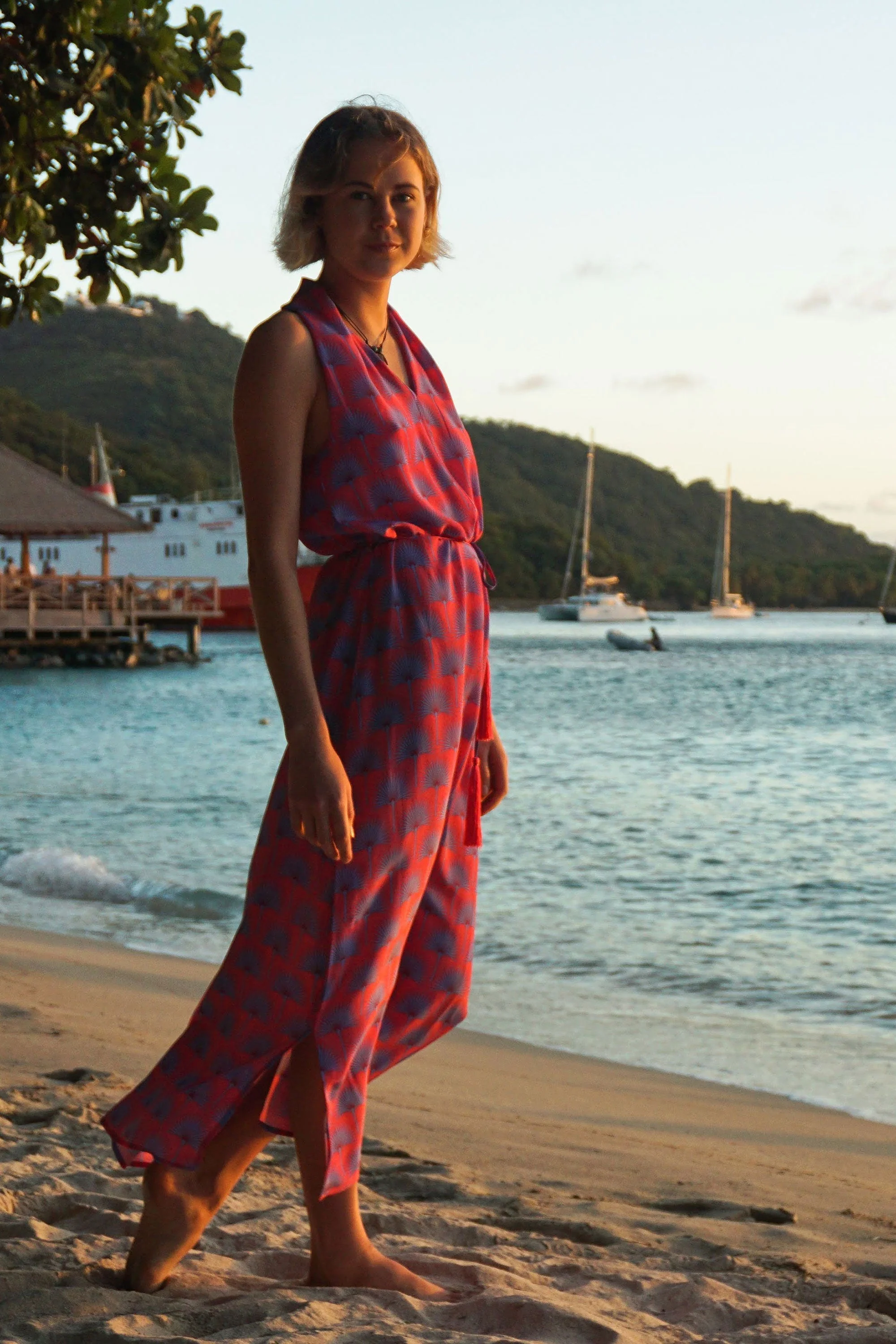 Silk Jemima Dress SINGLE PALM REPEAT - Image 3
