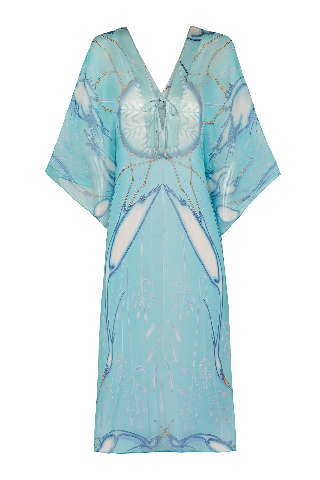 Silk Chiffon Ellie Kaftan EGRET - Image 2