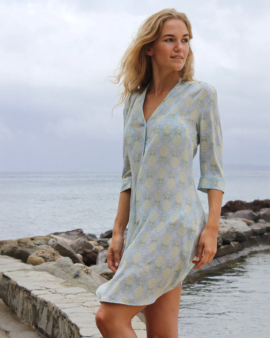 Silk Decima Dress PINEAPPLE - Image 3