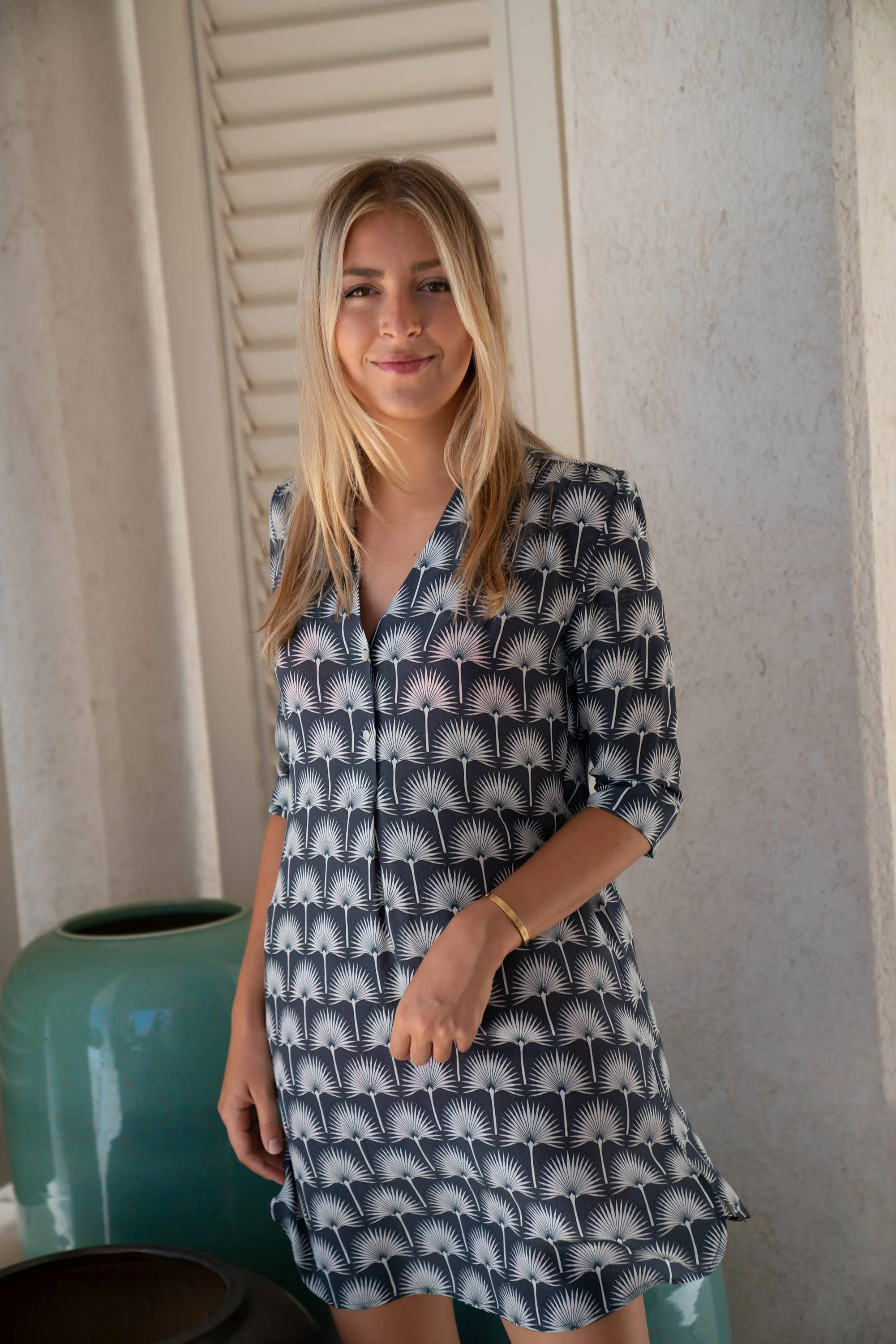Silk Decima Dress SINGLE PALM REPEAT - Image 4