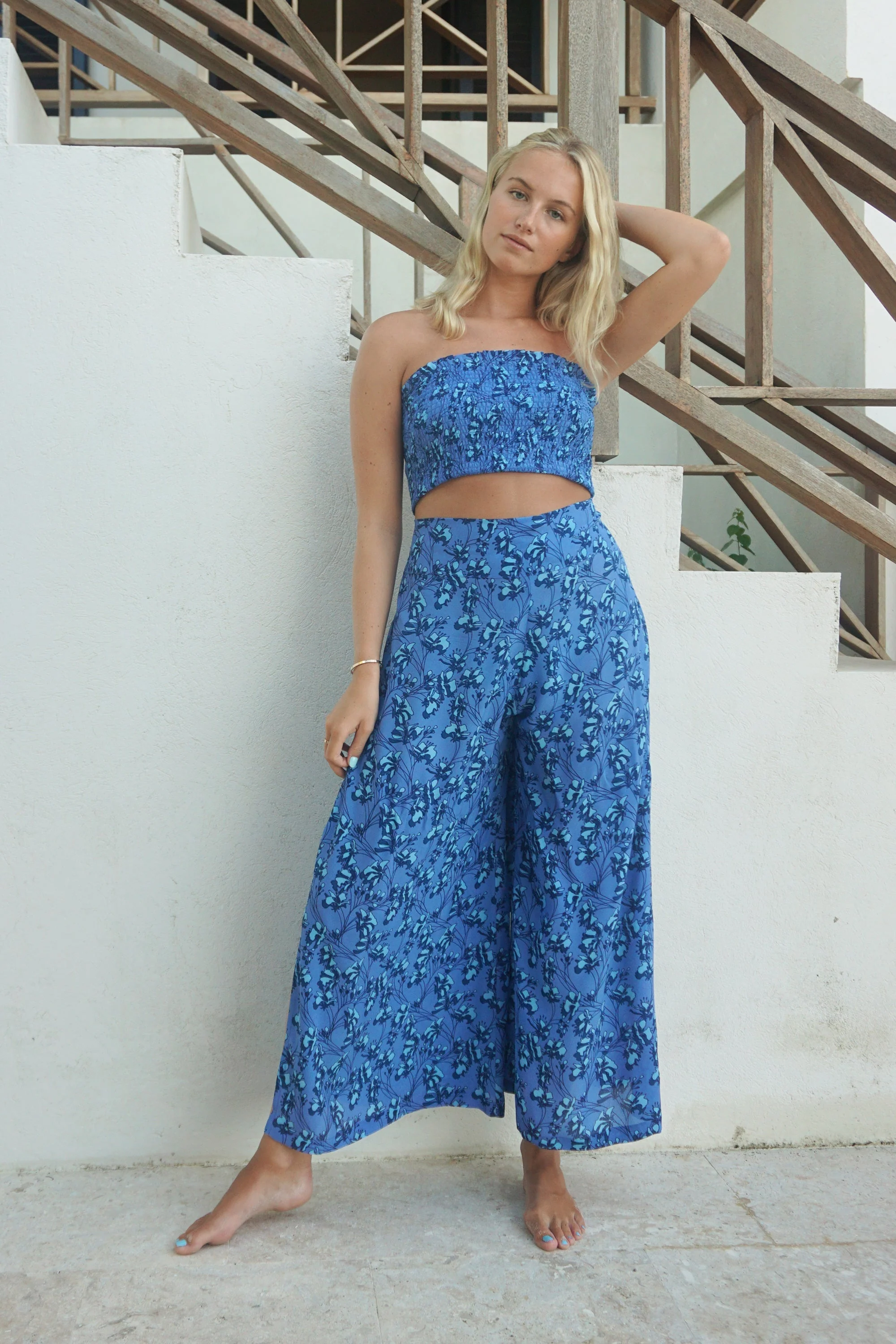 Silk Gabija Palazzo Pants FLAMBOYANT FLOWER - Image 3