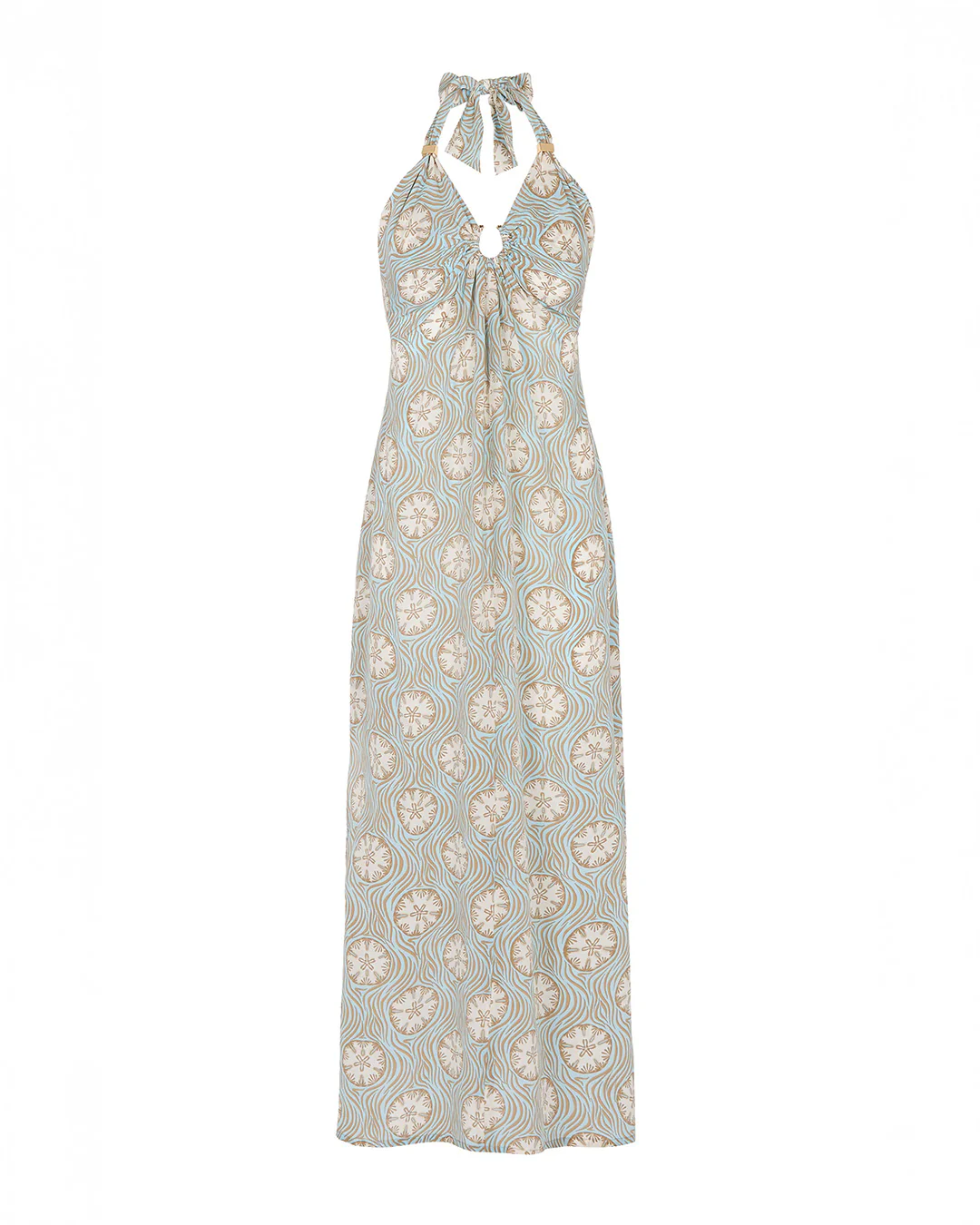 Silk Long Halter Dress SAND DOLLAR - Image 2