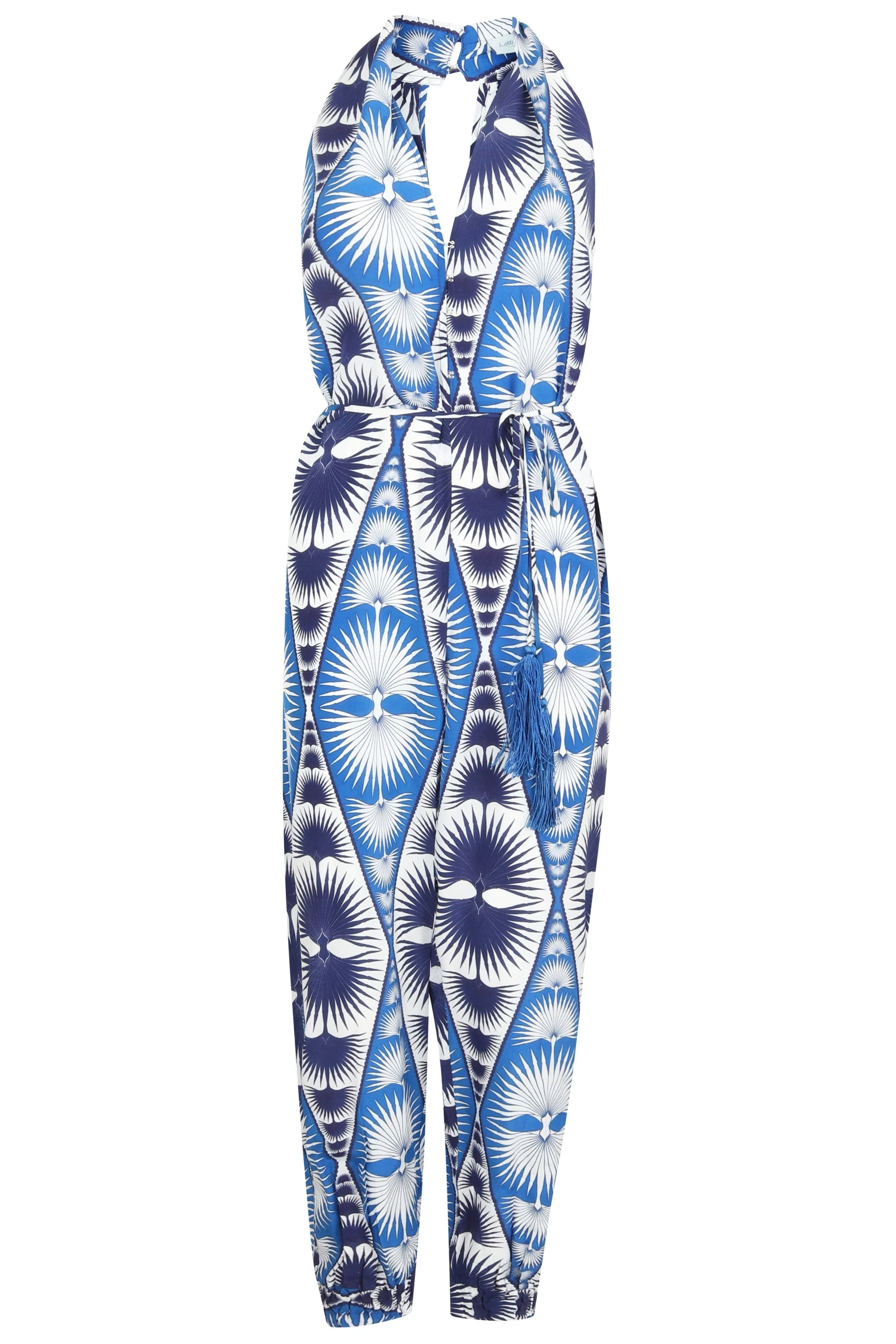 Silk Jumpsuit FAN PALM REPEAT - Image 5