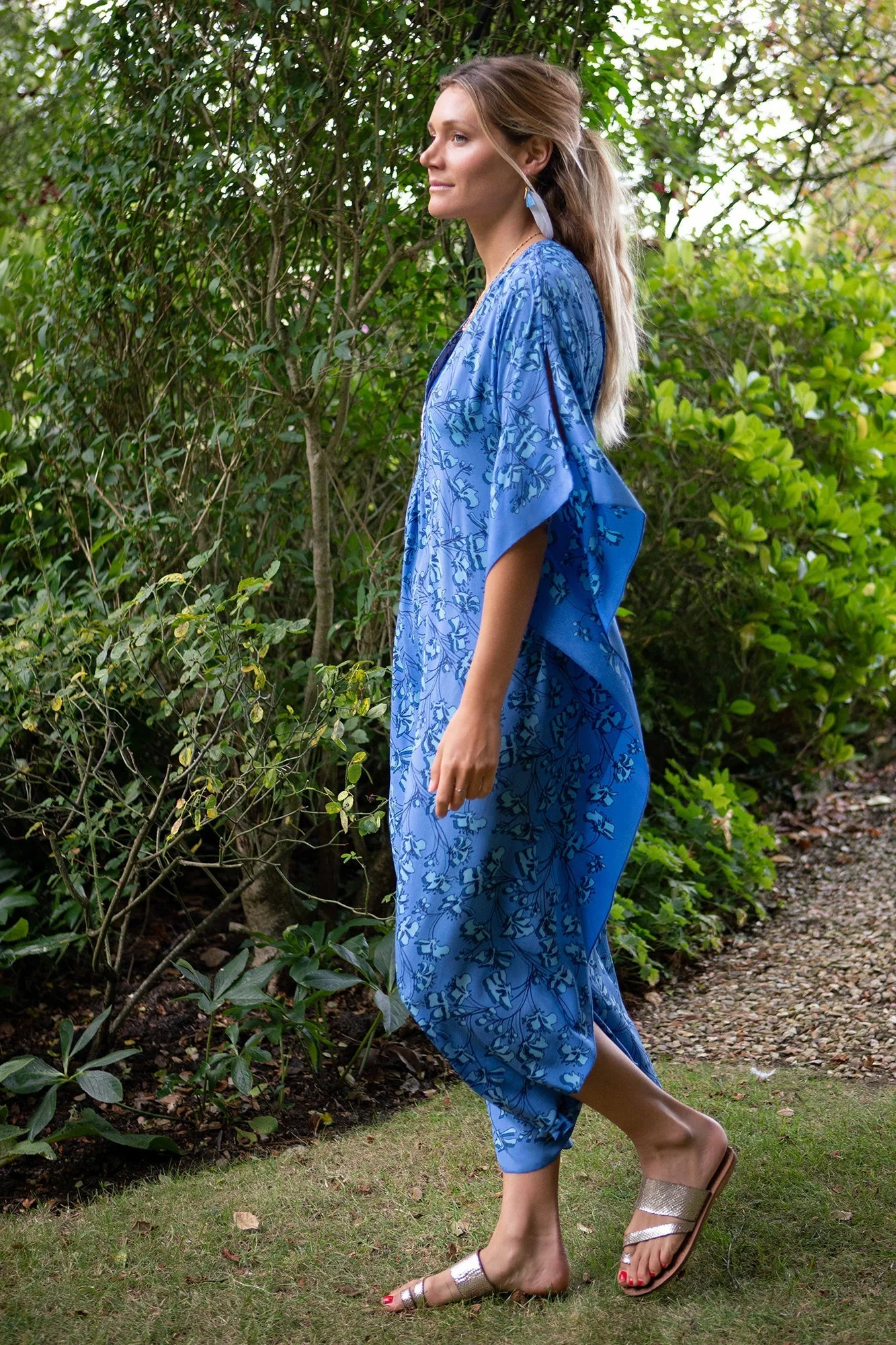 Silk Jenlee Kaftan FLAMBOYANT FLOWER - Image 3