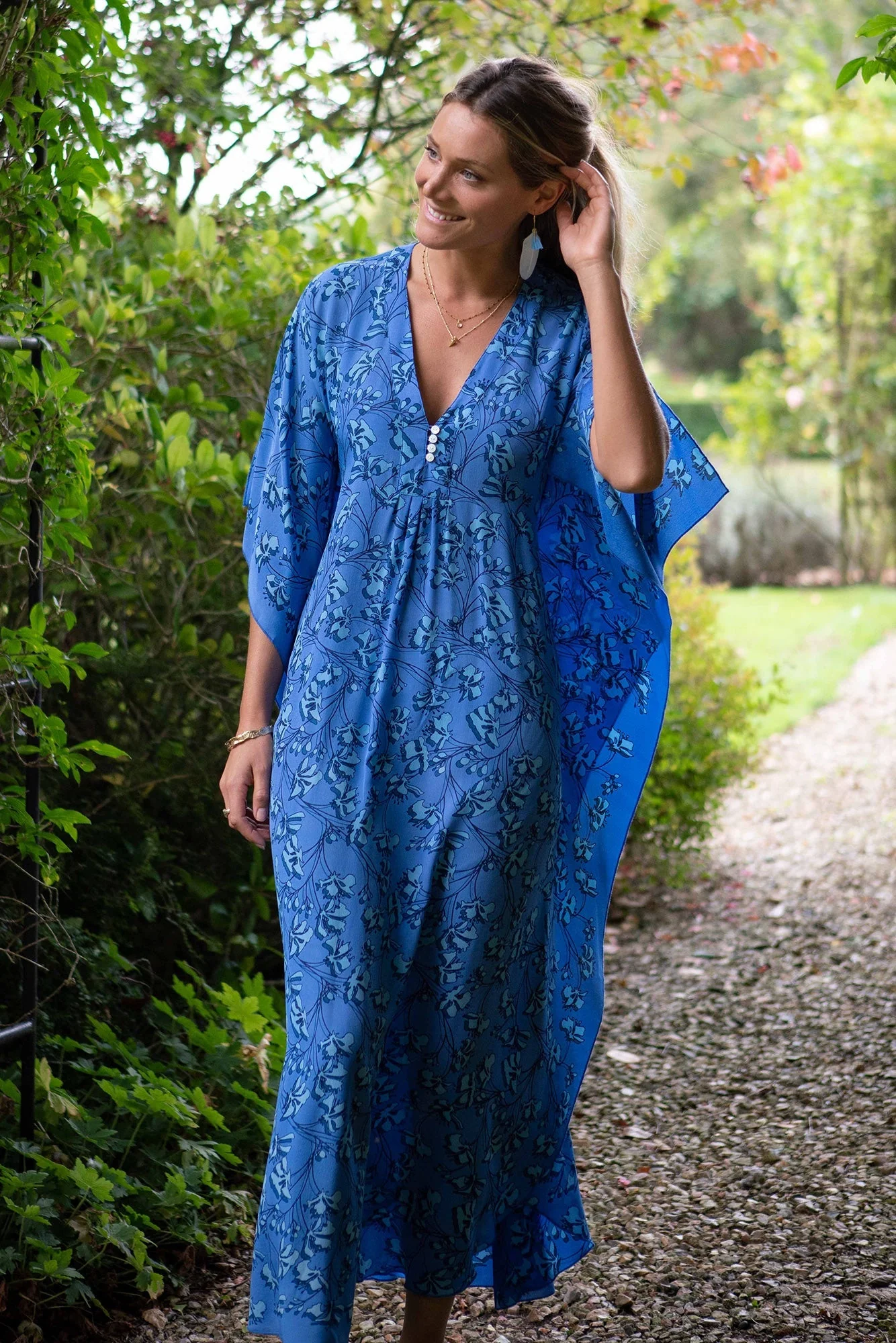 Silk Jenlee Kaftan FLAMBOYANT FLOWER - Image 4
