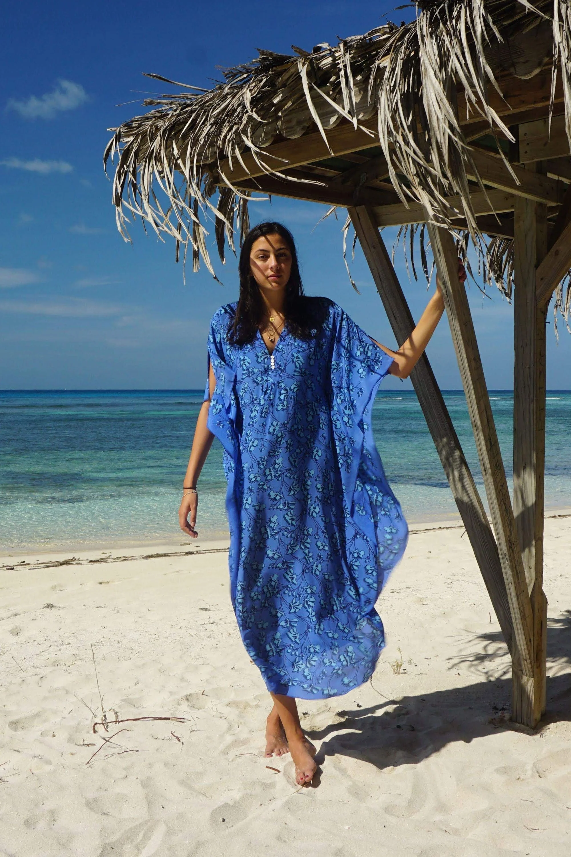 Silk Jenlee Kaftan FLAMBOYANT FLOWER - Image 8