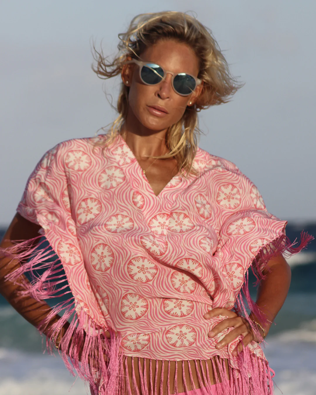 Silk Poncho SAND DOLLAR - Image 3