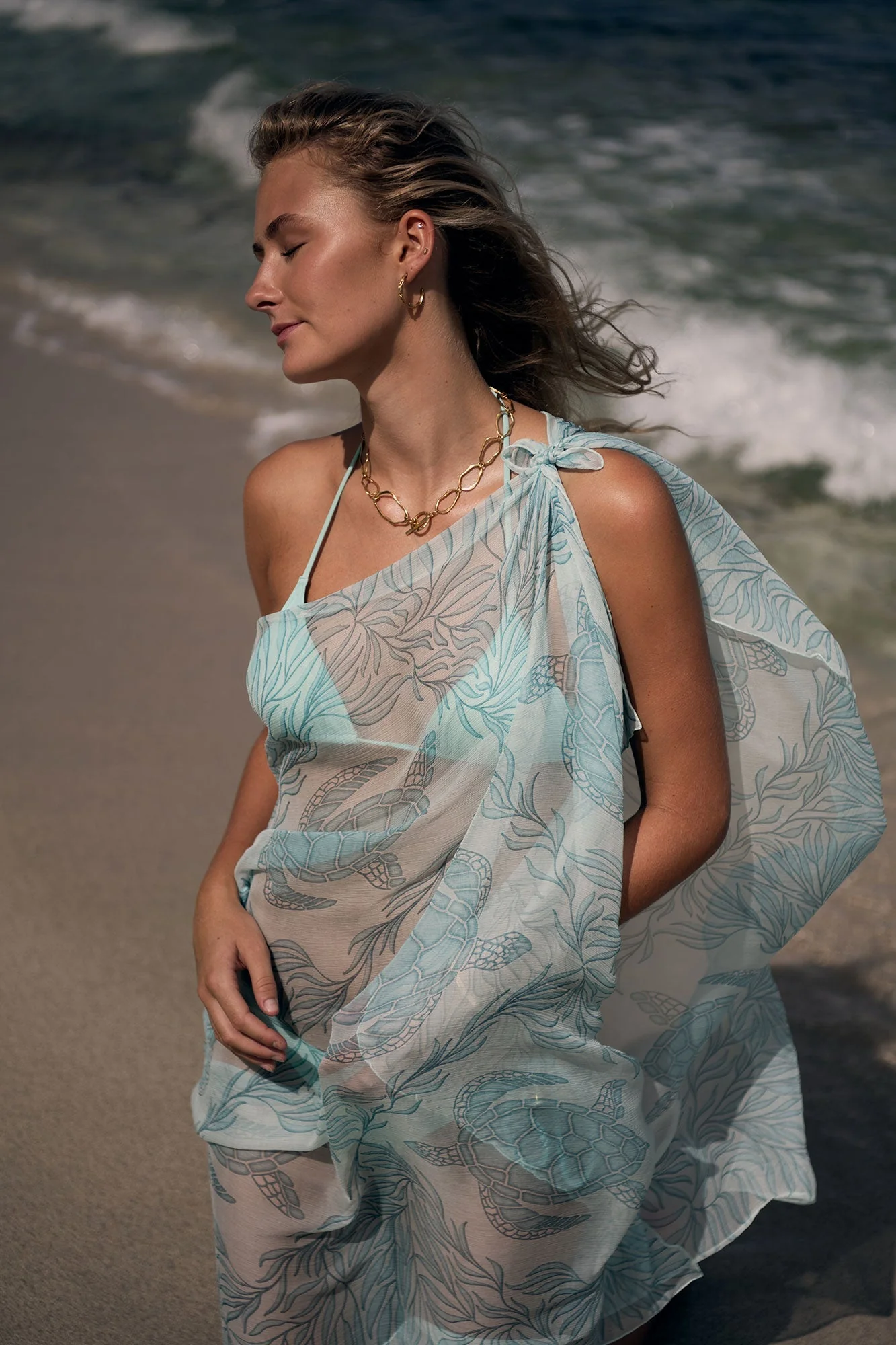 Silk Chiffon Sarong TURTLE TRELLIS - Image 5
