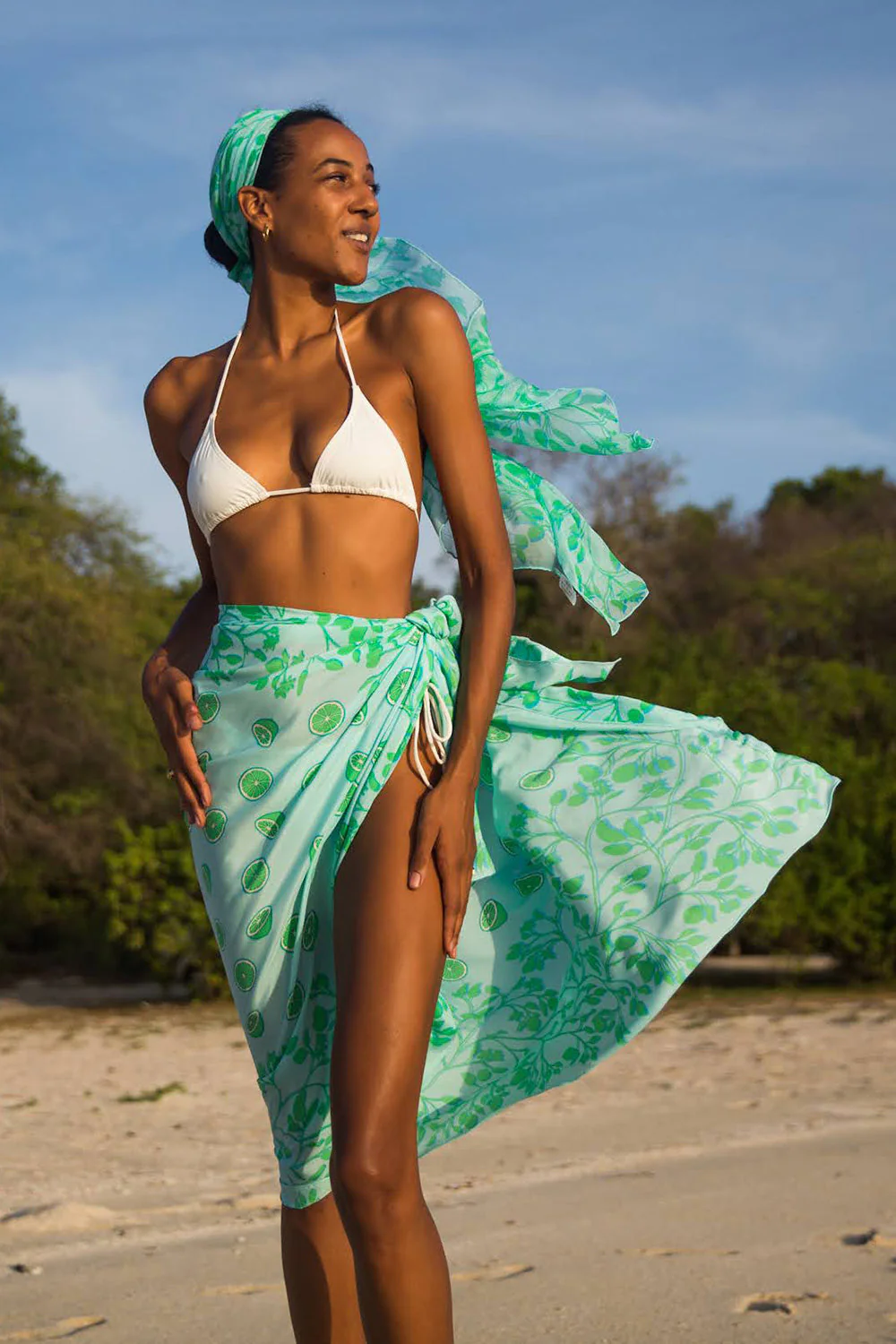 Silk Sarong  LIME TREE - Image 5