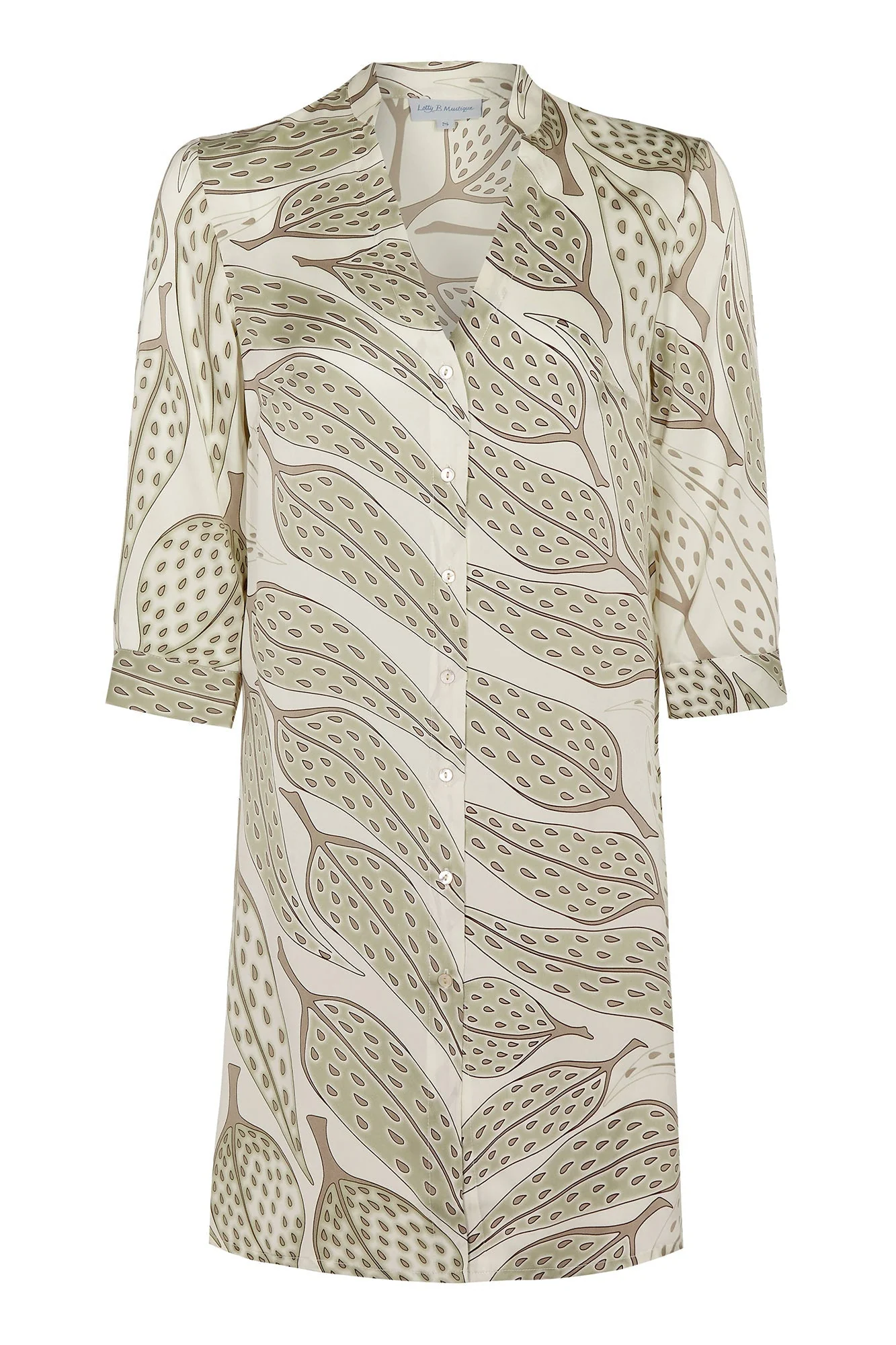 Silk Shirt Dress LEAVES - Image 2