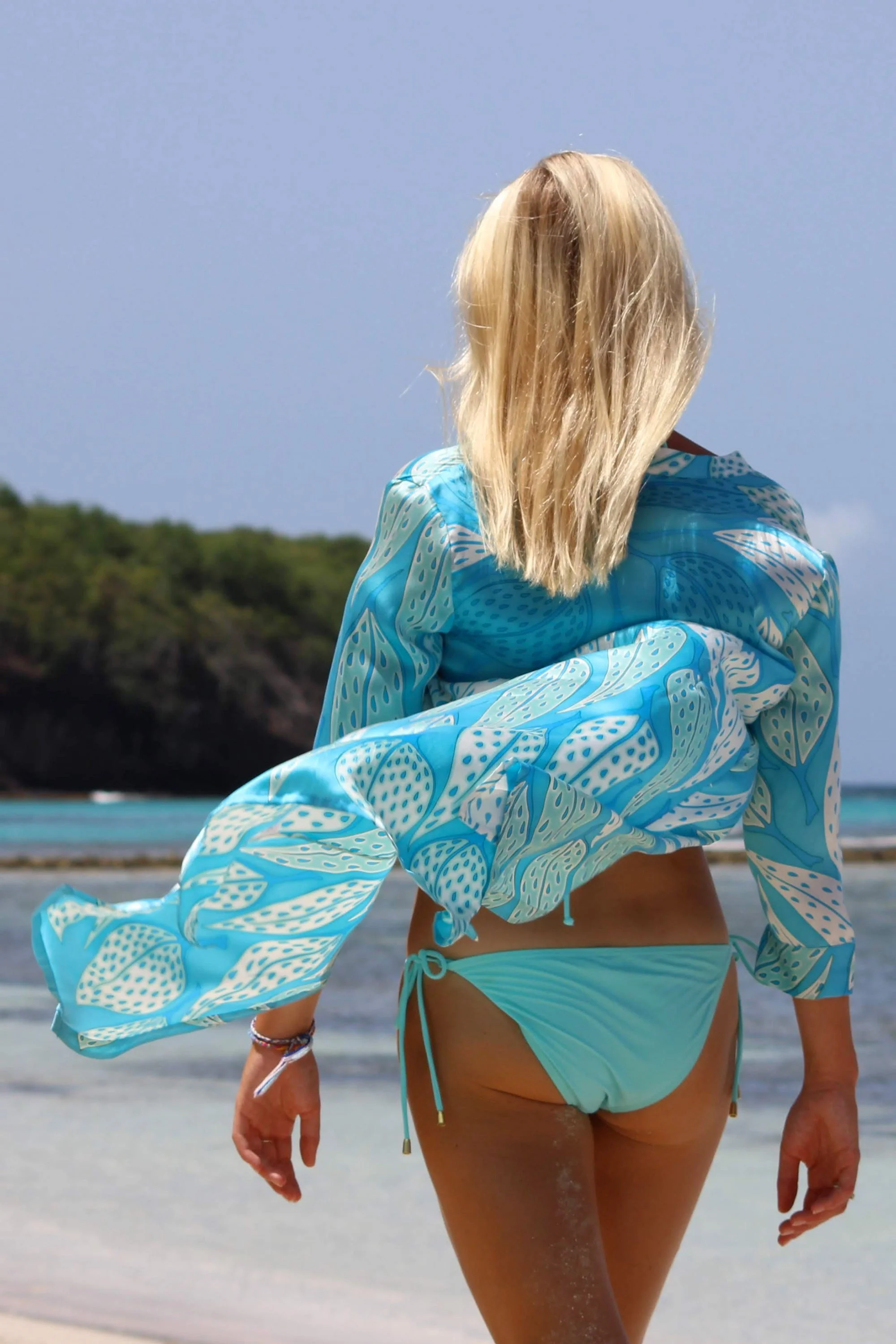 Silk Shirt Dress LEAVES - Image 3