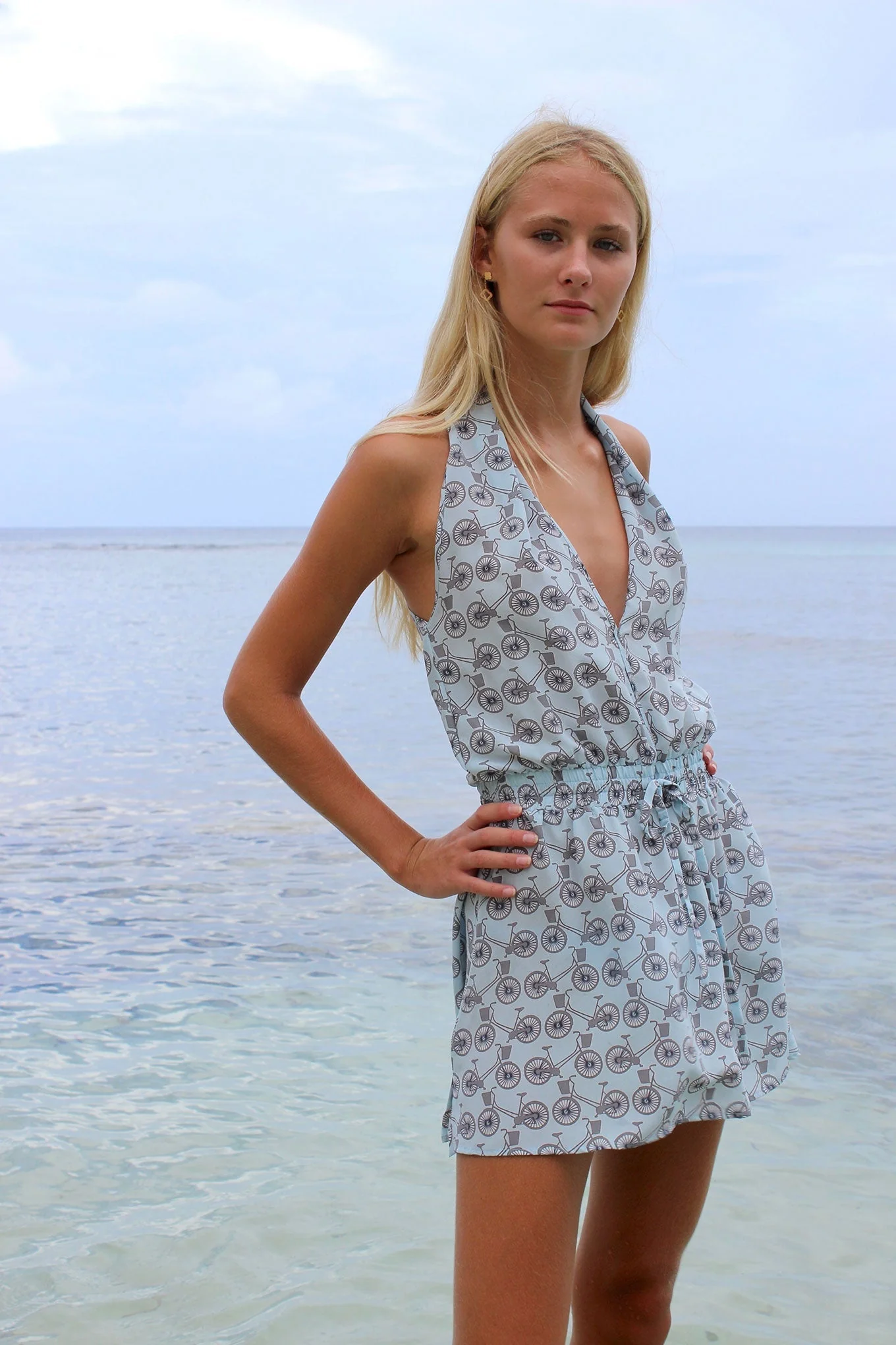 Silk Short Halter Dress BICYCLE - Image 4
