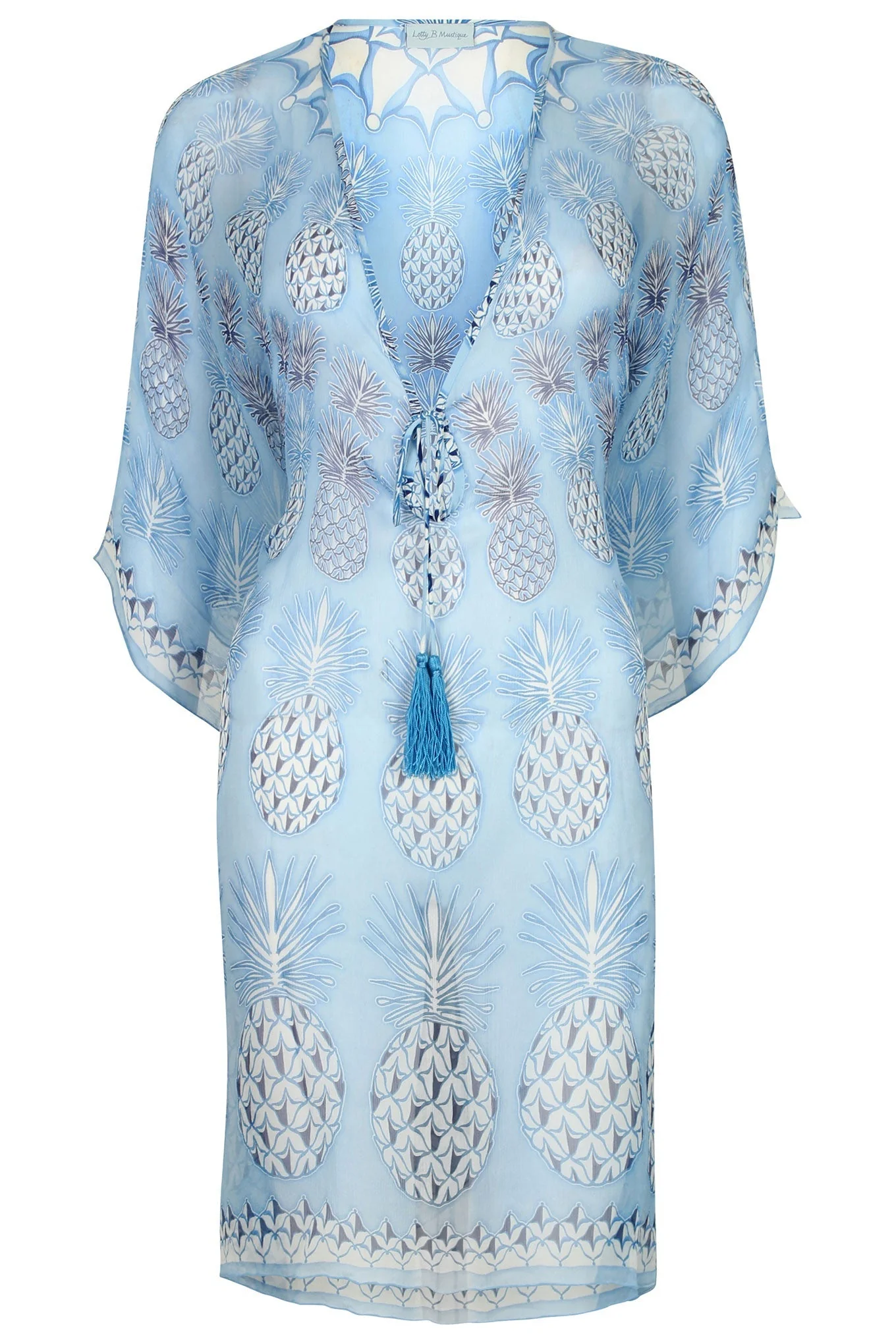 Silk Chiffon Cosima Kaftan PINEAPPLE - Image 7