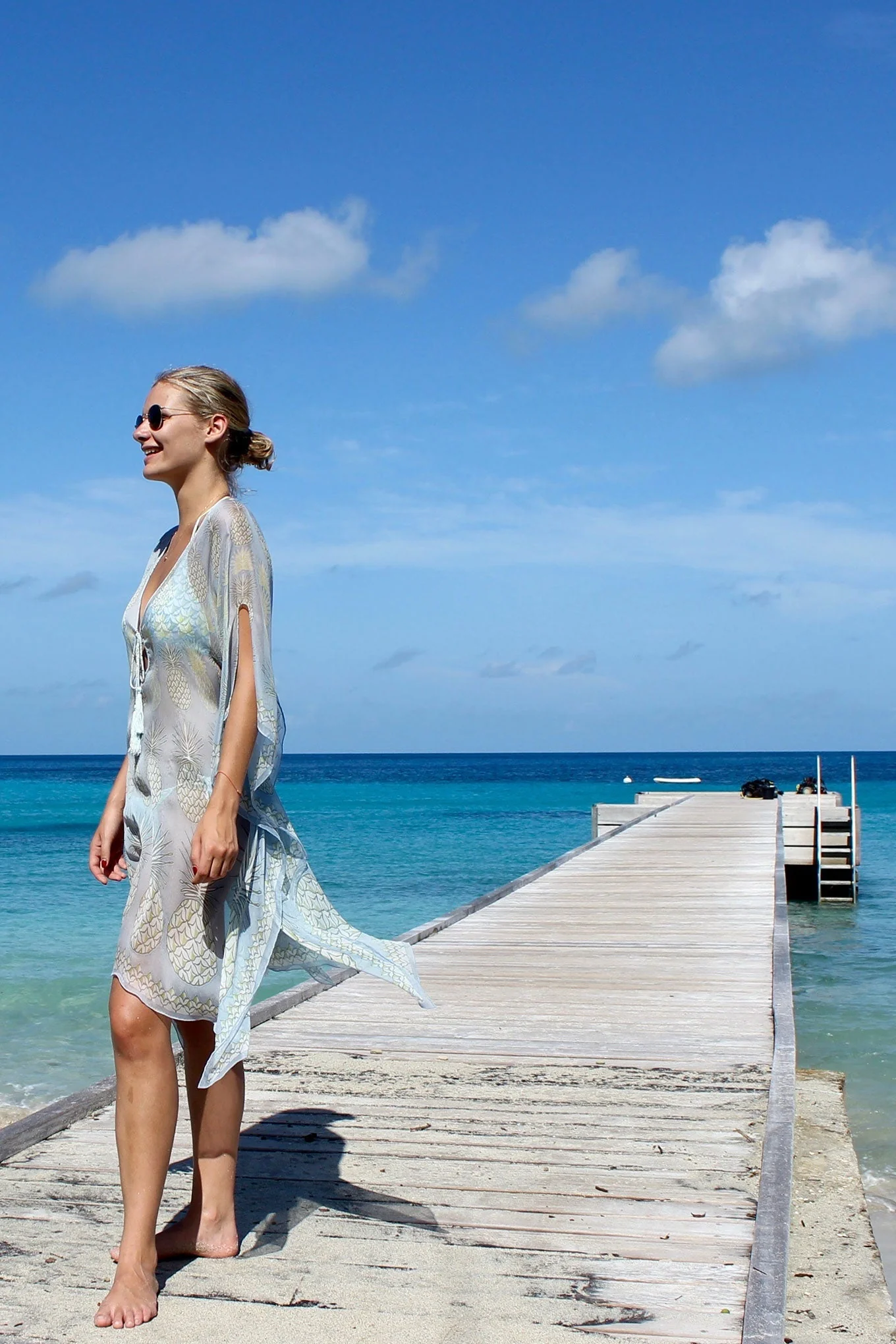 Silk Chiffon Cosima Kaftan PINEAPPLE - Image 5