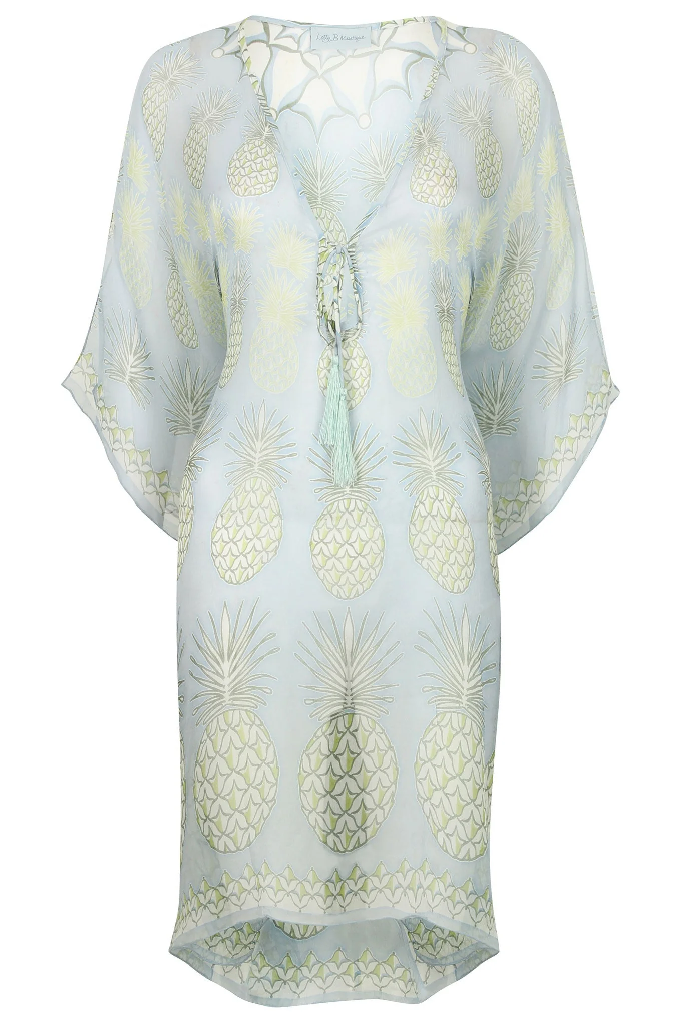 Silk Chiffon Cosima Kaftan PINEAPPLE - Image 6