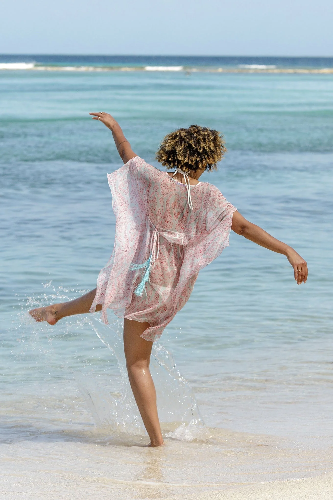 Silk Chiffon Cosima Kaftan SEAHORSE - Image 5