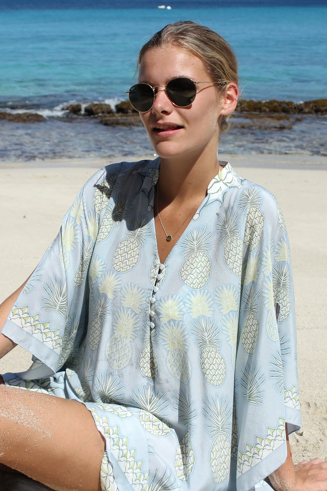 Silk Lotty Kaftan PINEAPPLE - Image 4
