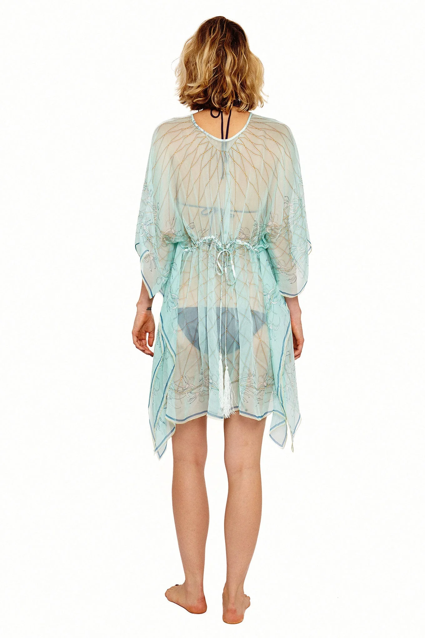 Silk Chiffon Cosima Kaftan SPIDER LILY - Image 3