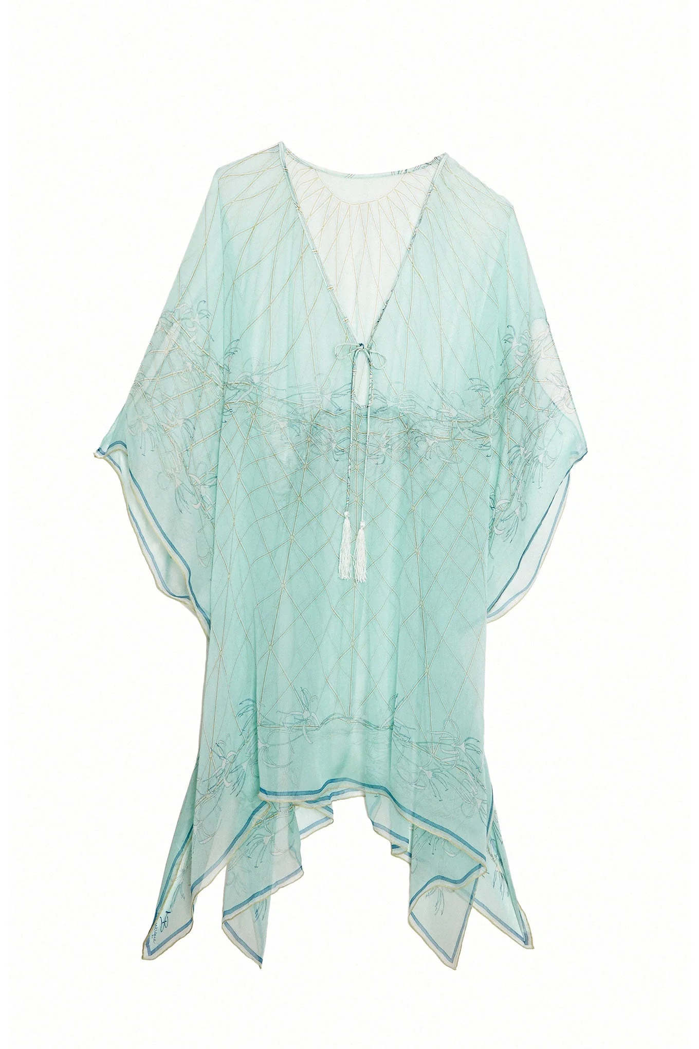 Silk Chiffon Cosima Kaftan SPIDER LILY - Image 4
