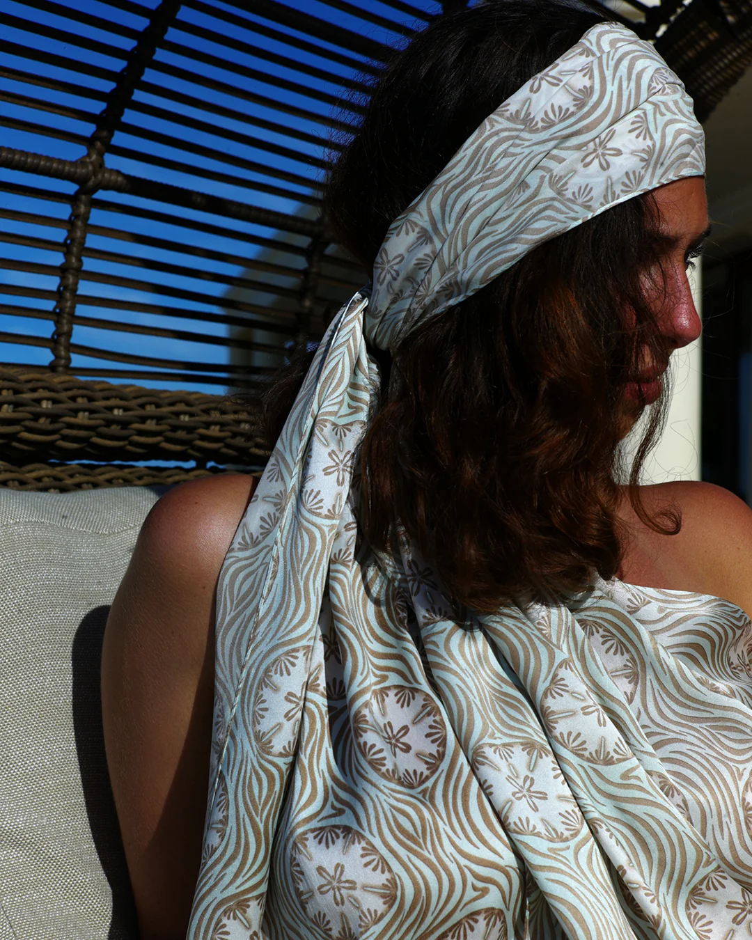 Silk Long Scarf SAND DOLLAR - Image 4