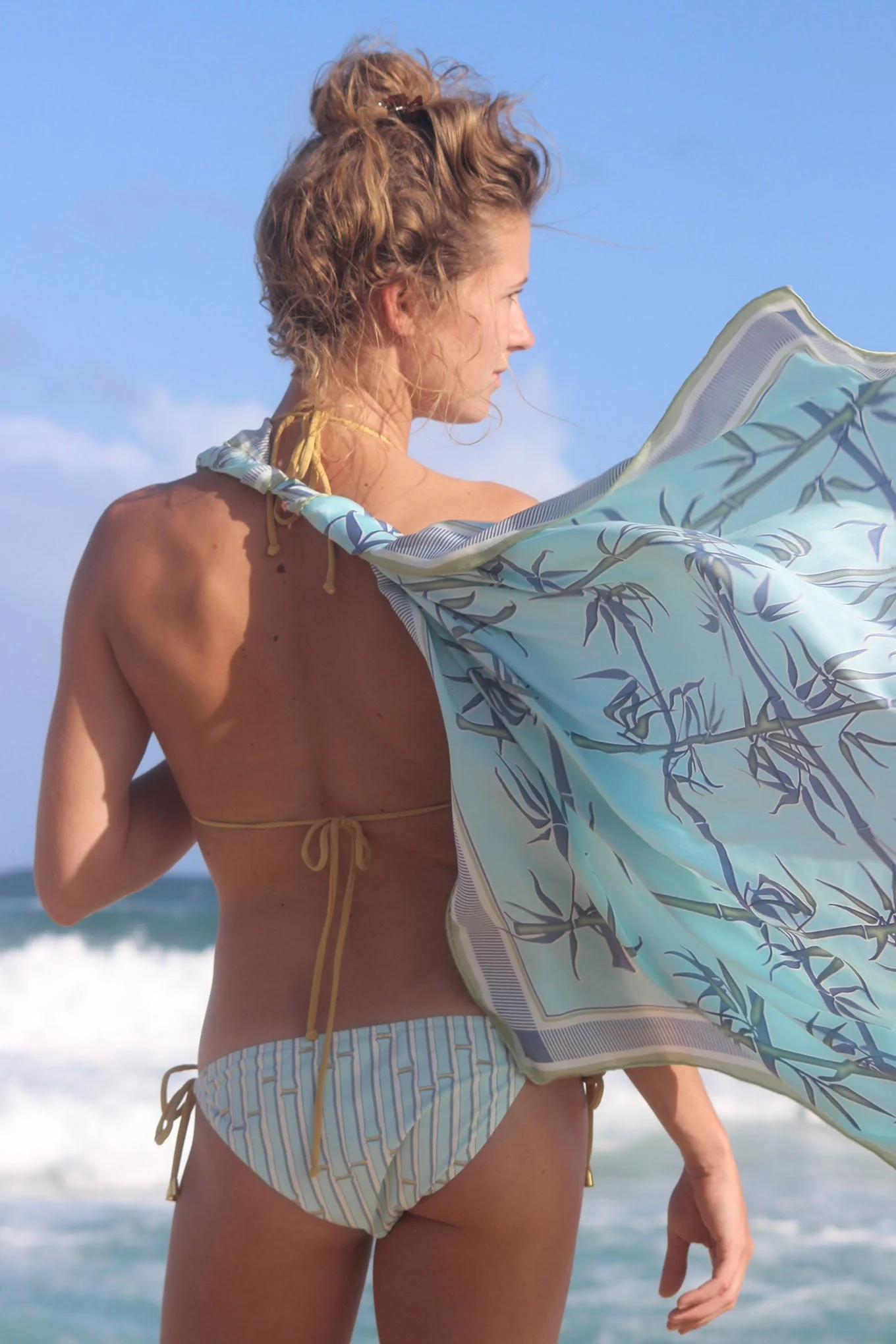 Silk Square Scarf BAMBOO - Image 4