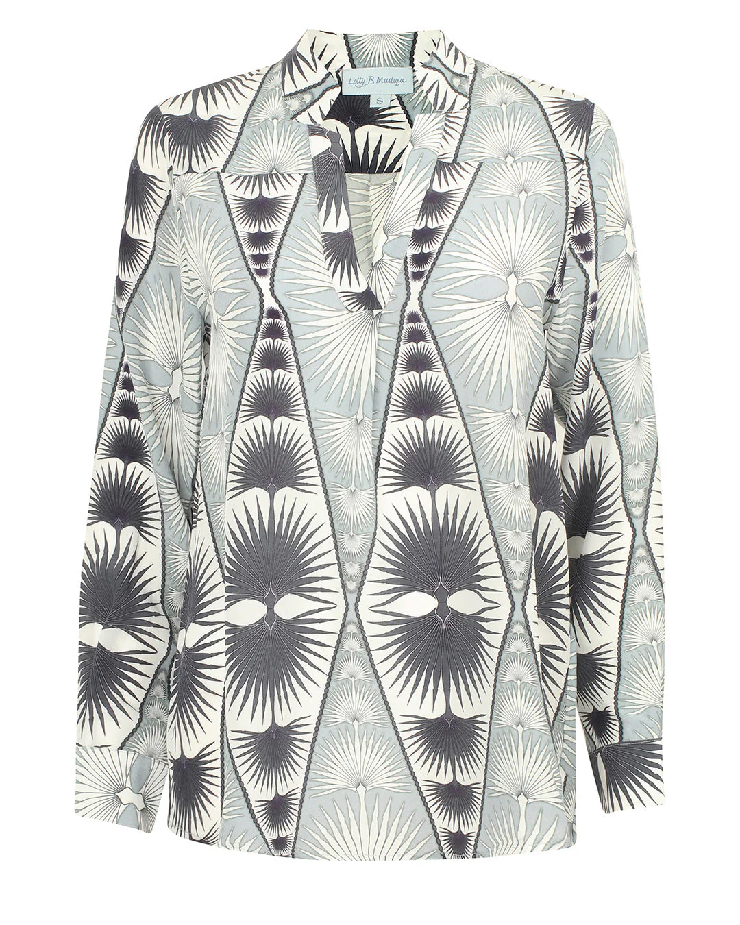 Silk Kim Blouse FAN PALM REPEAT - Image 2