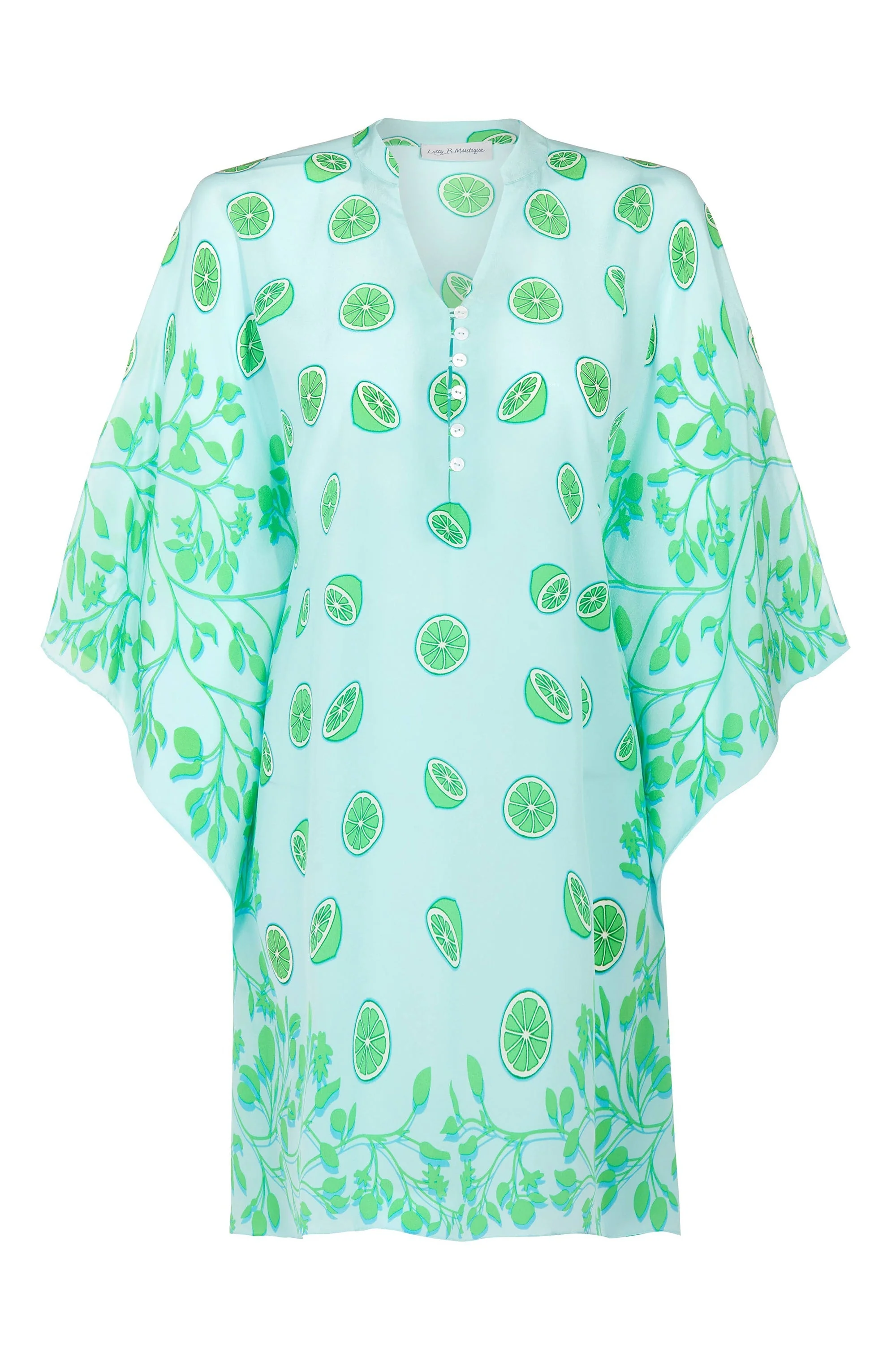 Silk Lotty Kaftan LIME TREE - Image 2