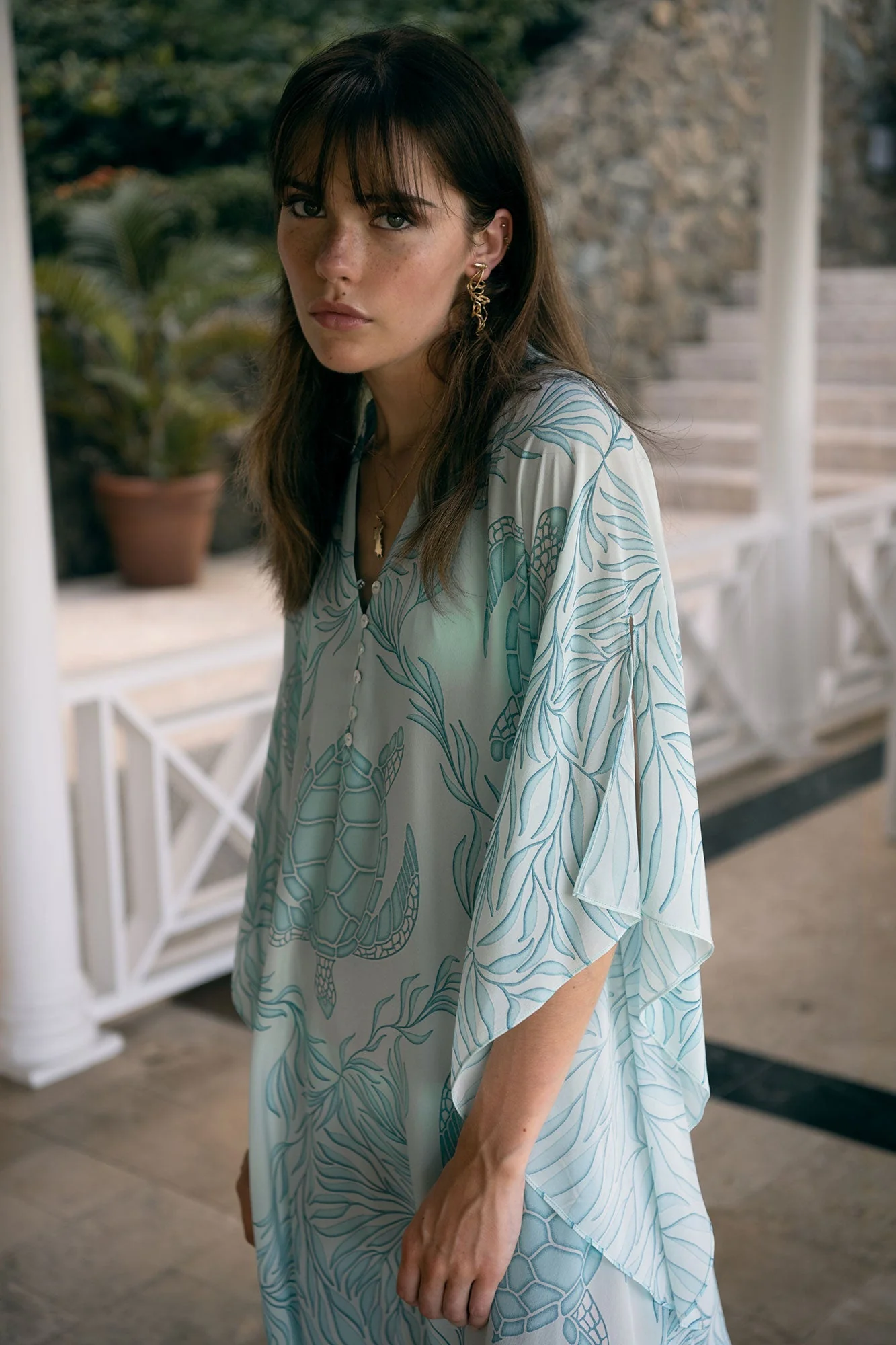 Silk Lotty Kaftan TURTLE TRELLIS - Image 4