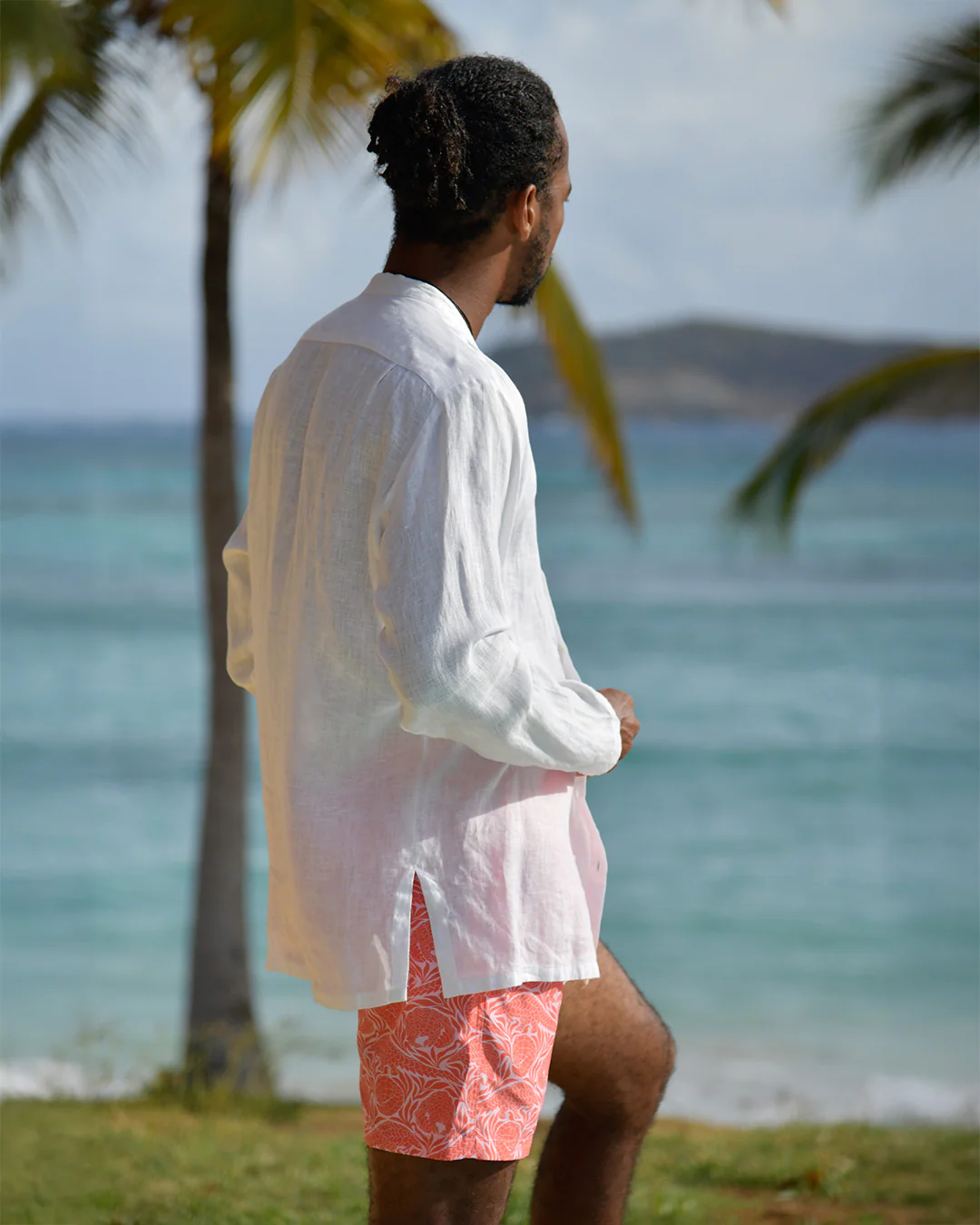 Linen Collarless Shirt - Image 4