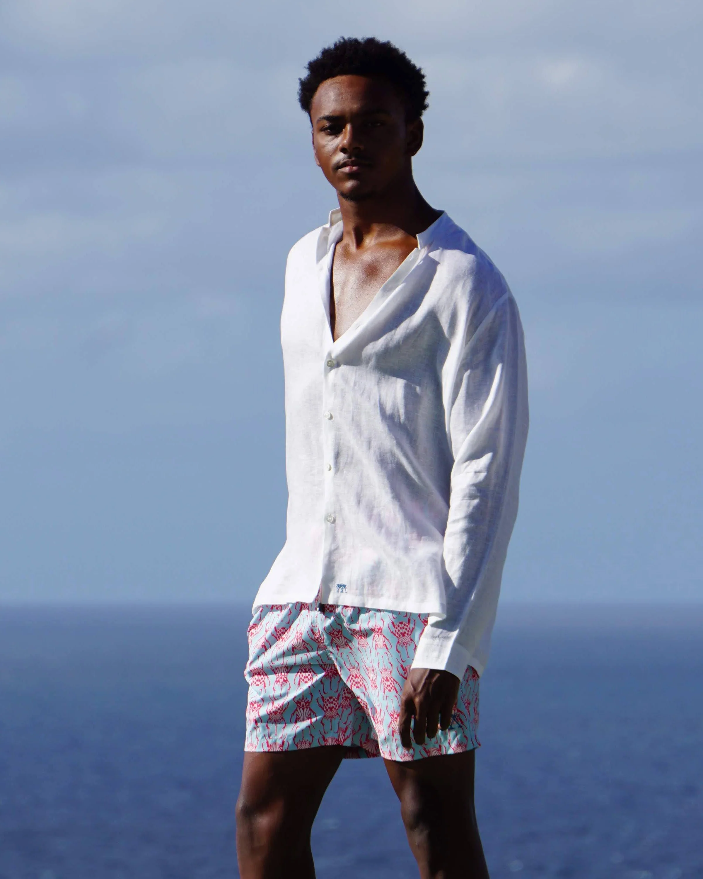 Linen Collarless Shirt - Image 5