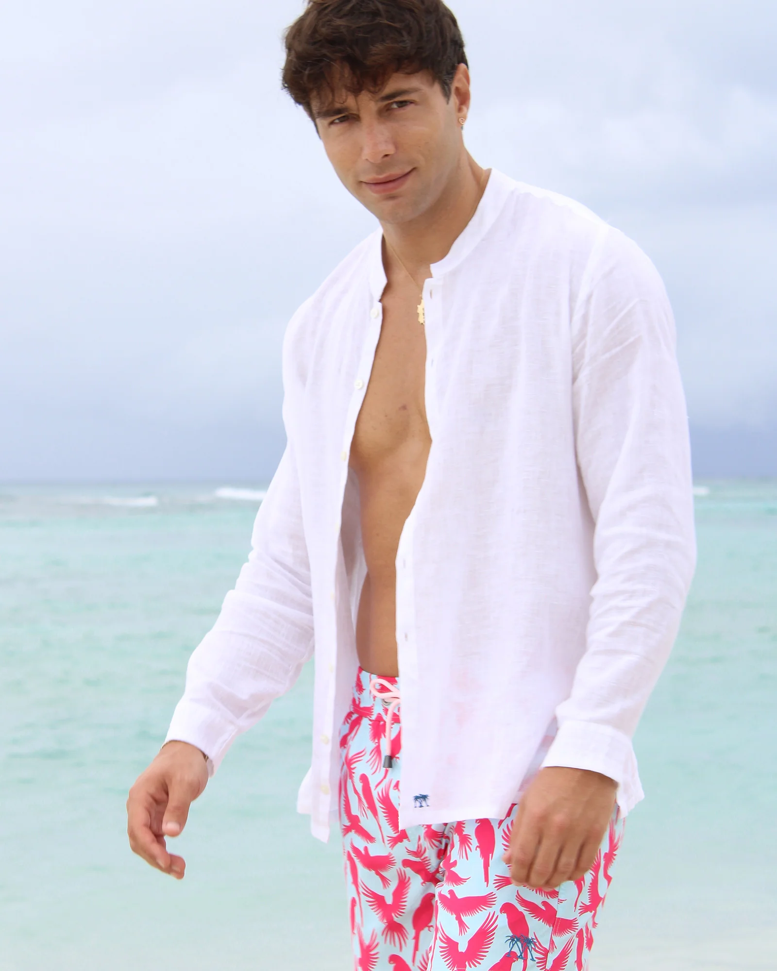 Linen Collarless Shirt - Image 6