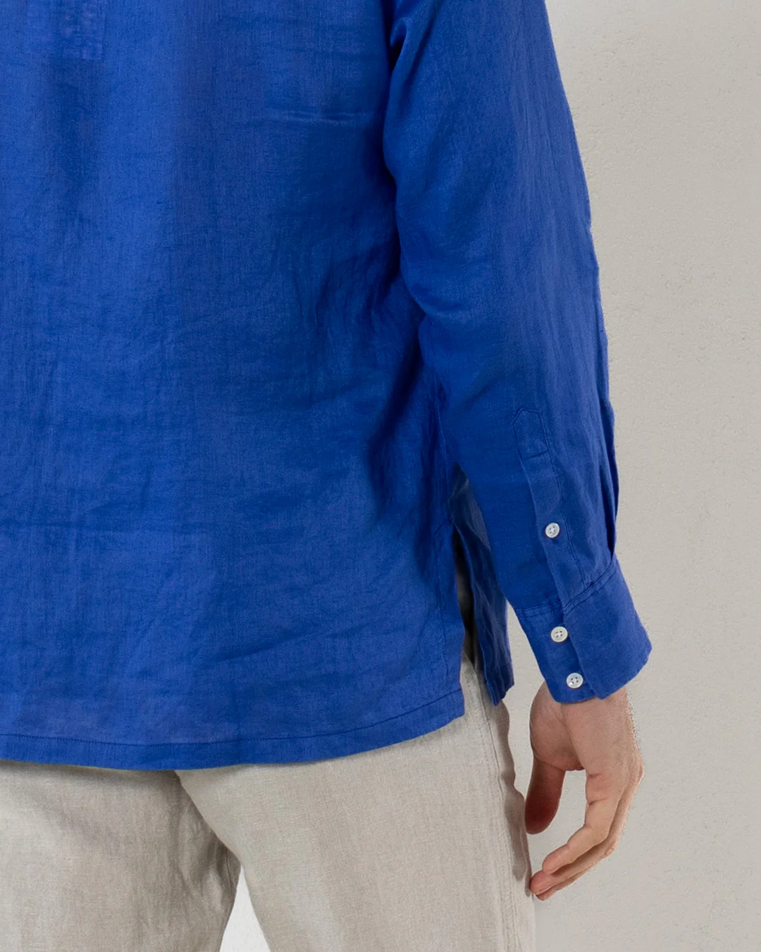 Linen Collarless Shirt - Image 5