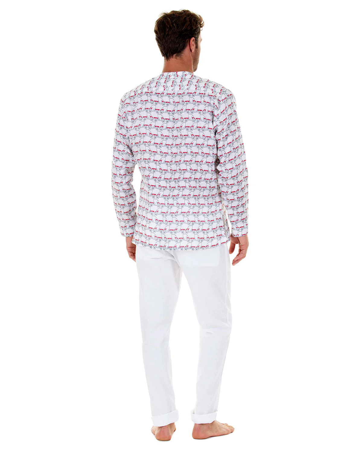 Linen Collarless Shirt MUSTIQUE MULE - Image 5
