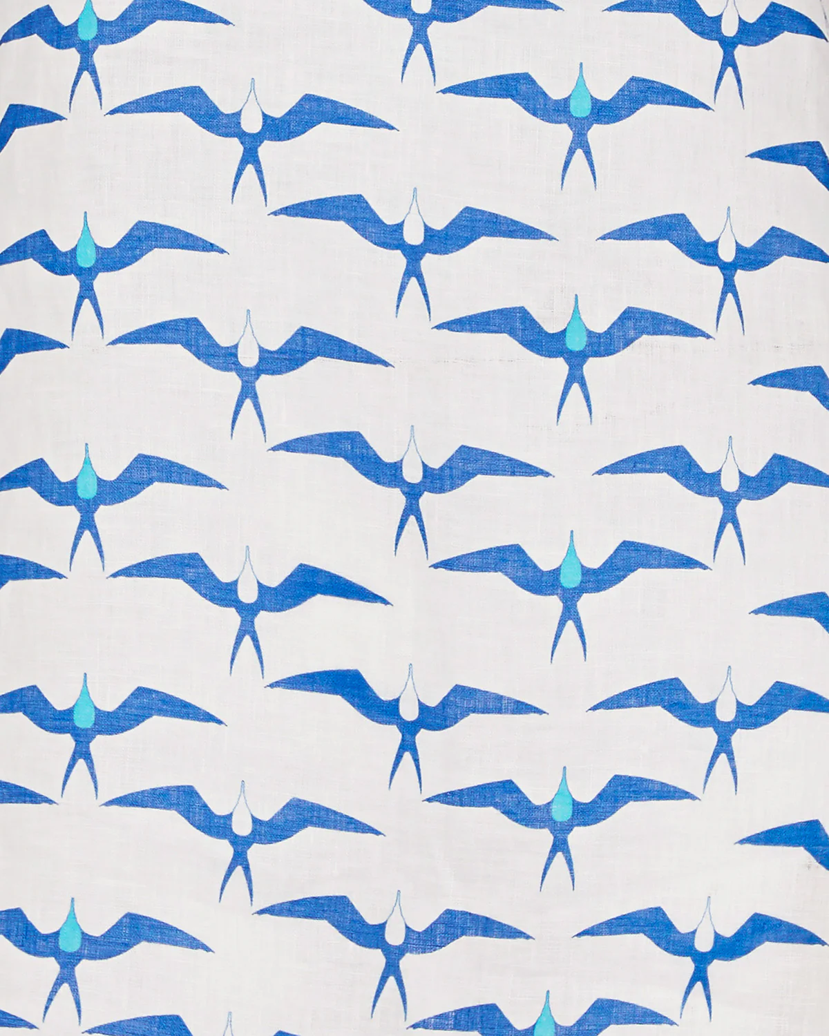 Mens Linen Shirt: FRIGATE BIRD - BLUE / TURQUOISE - Image 7