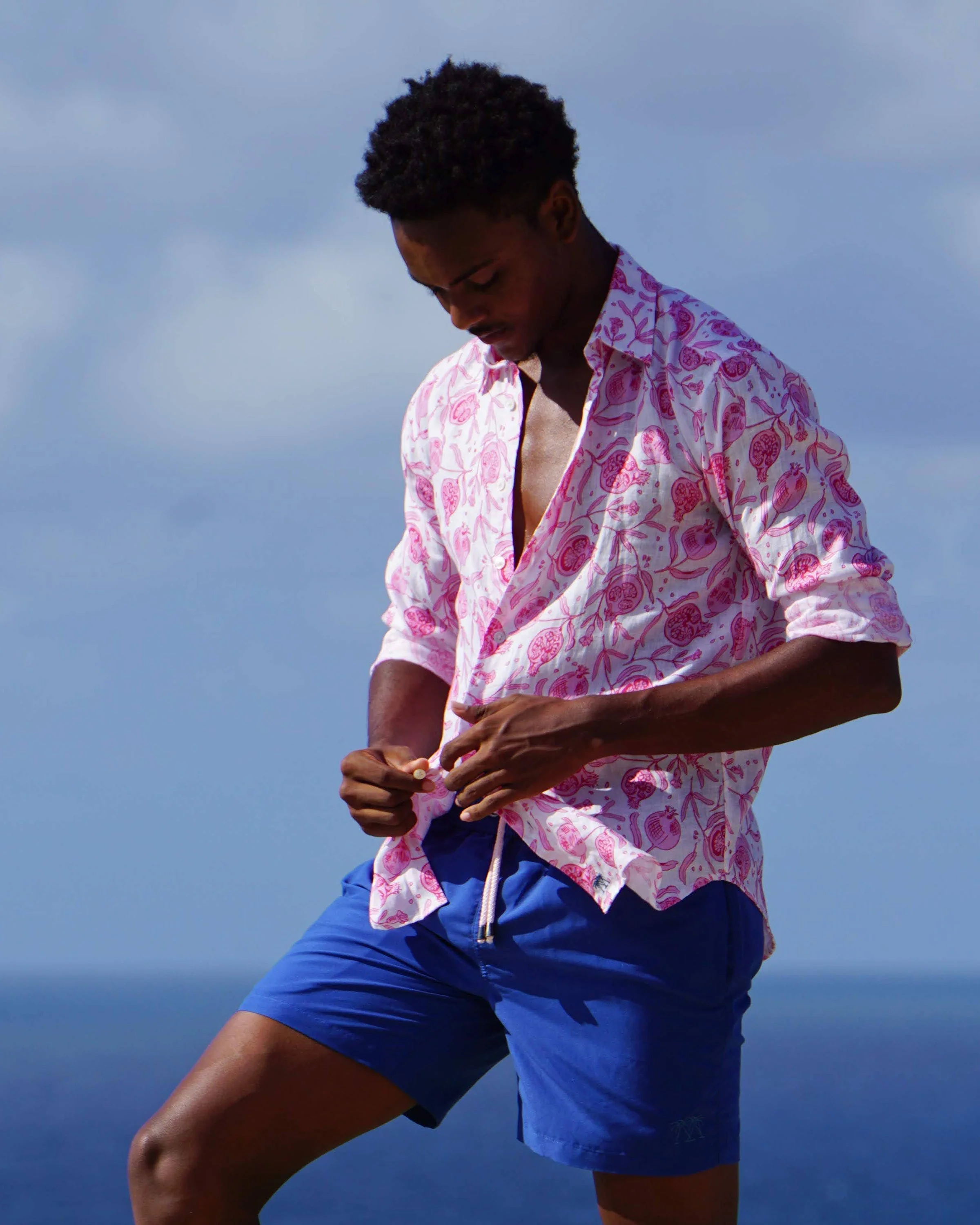 Linen Shirt POMEGRANATE - Image 4