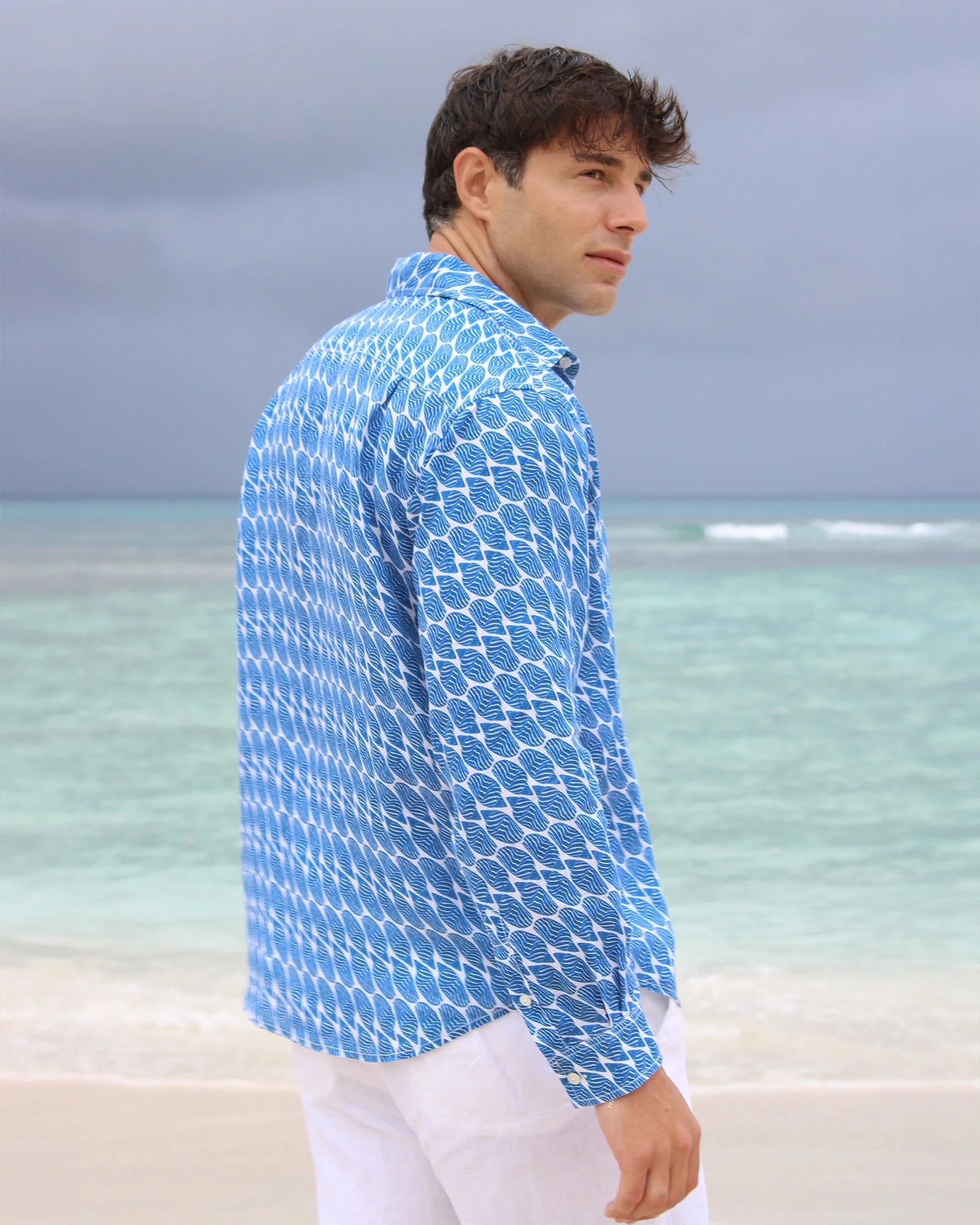 Linen Shirt STRIPED SHELL - Image 3