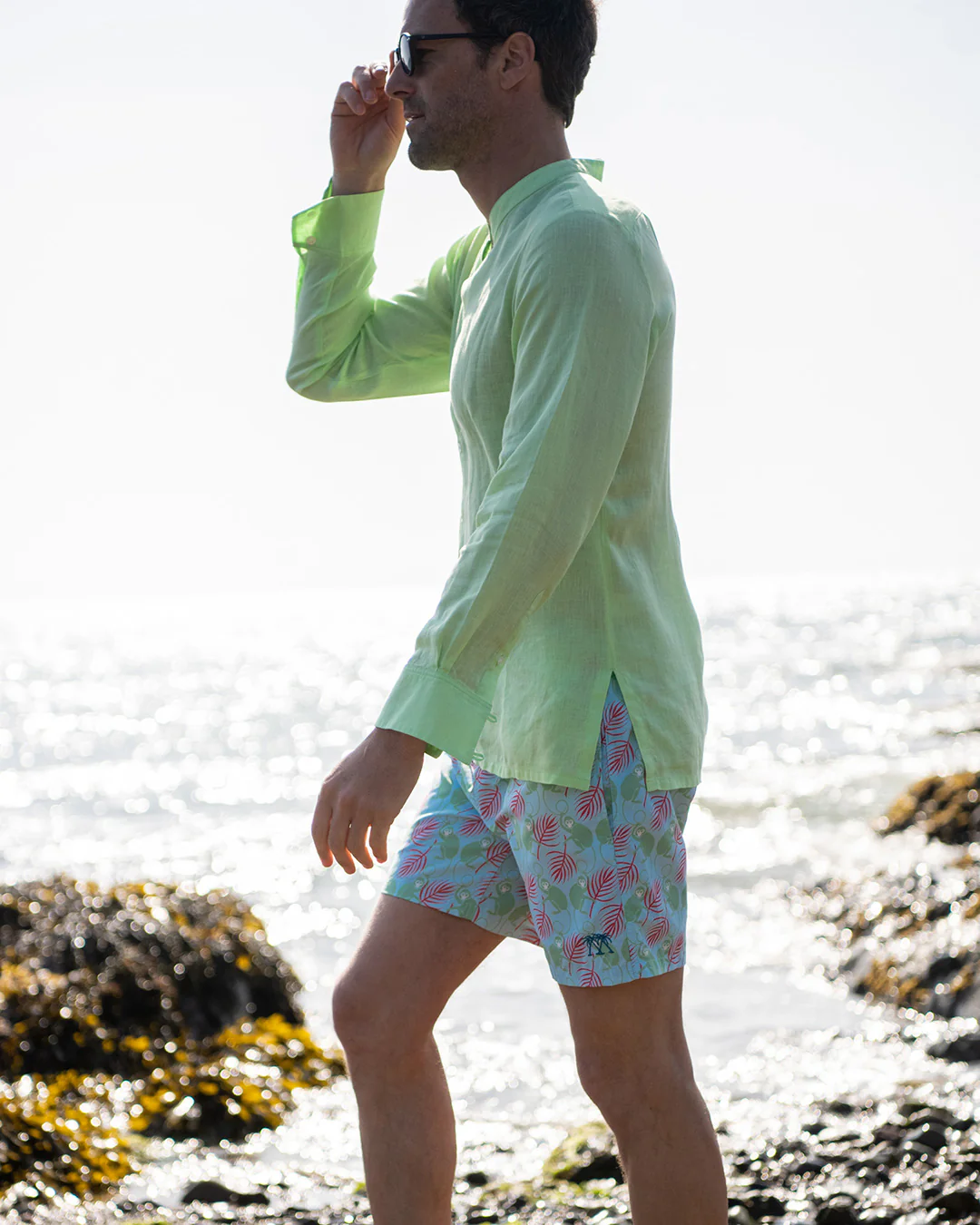 Linen Collarless Shirt - Image 6