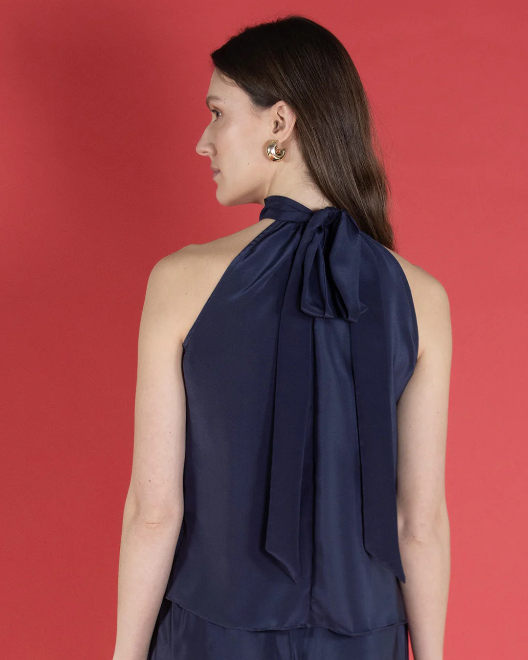 Silk Olivia Halter Neck Top - Image 2